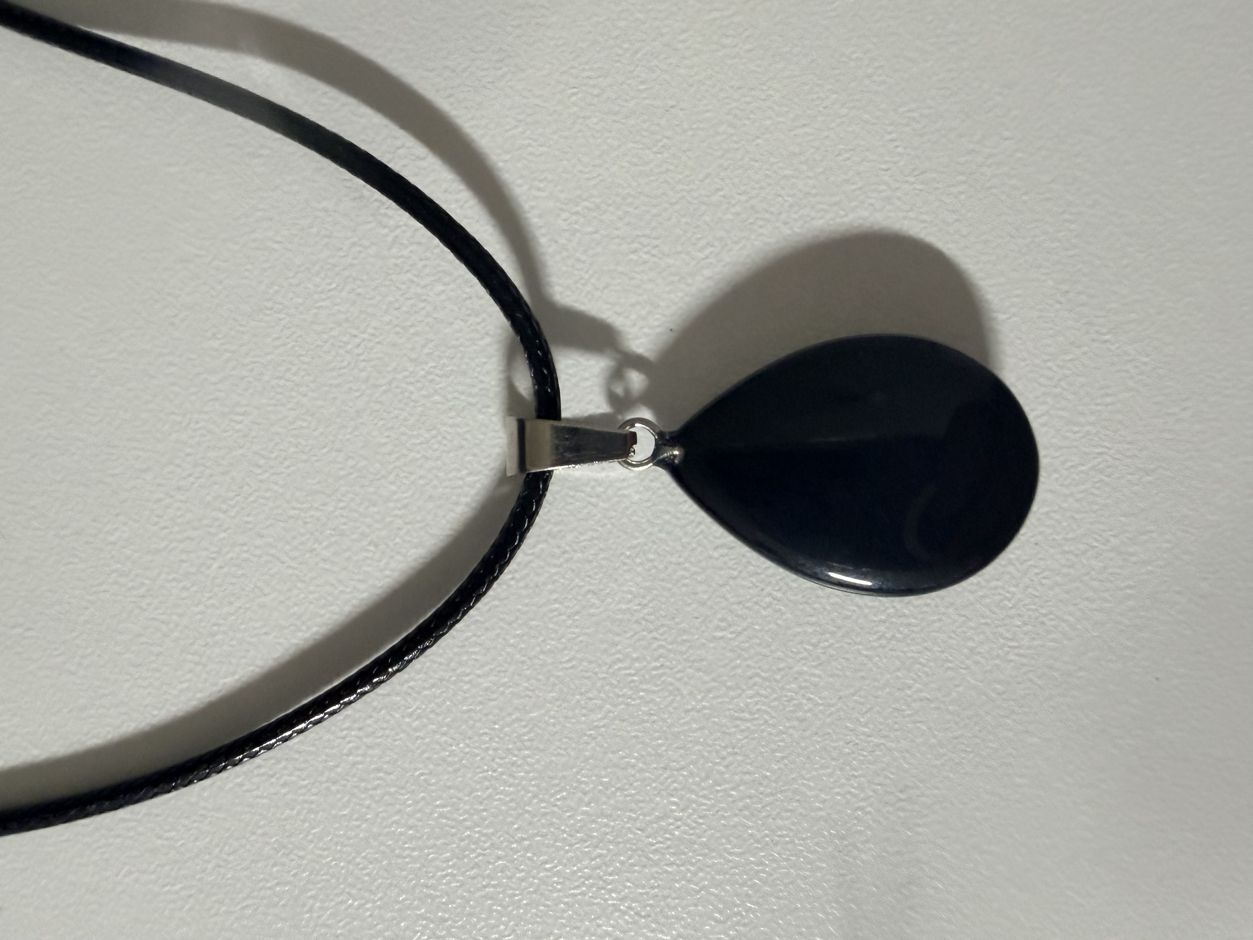 Black Teardrop Stone Pendant