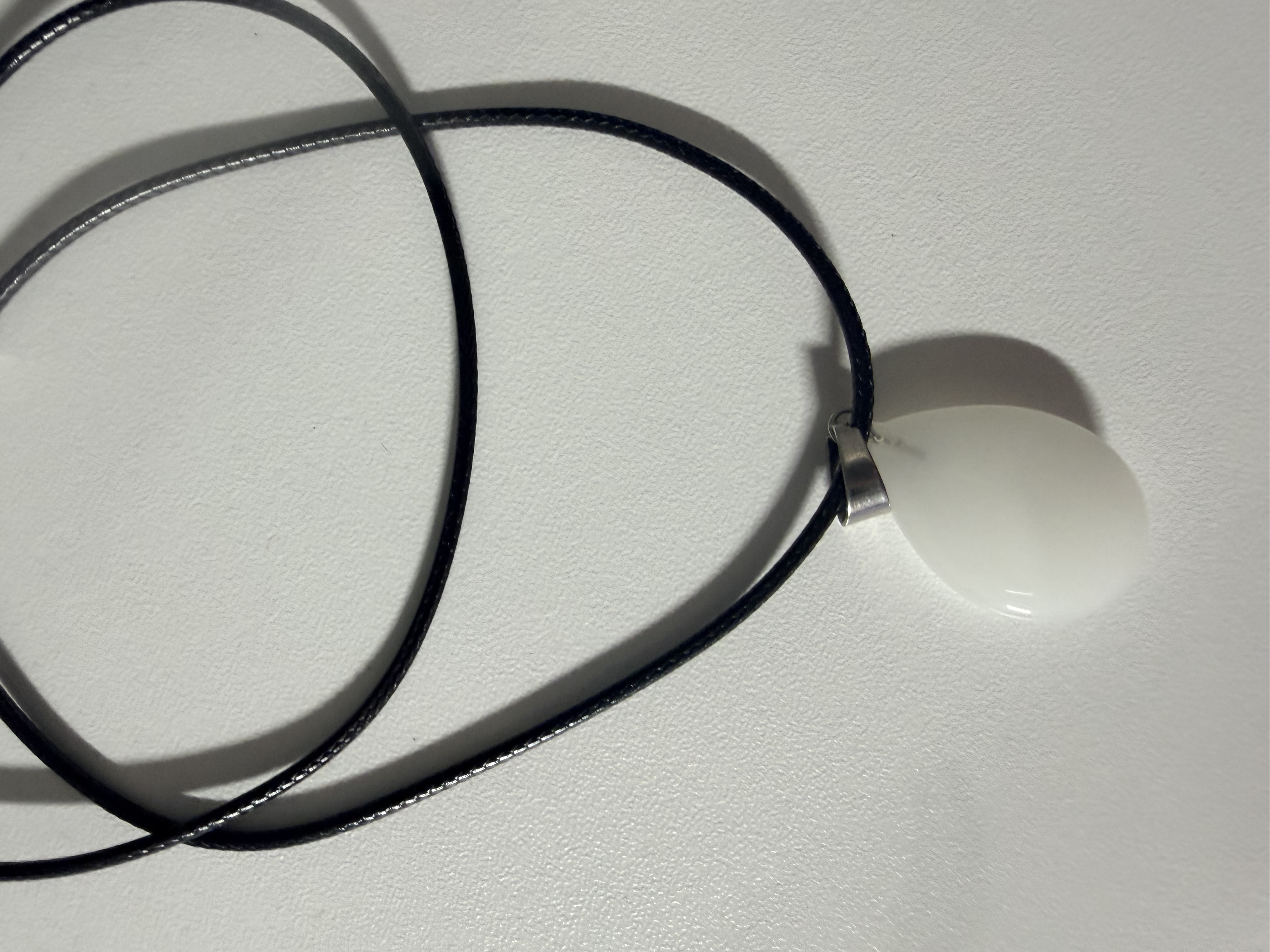 White Teardrop Stone Pendant