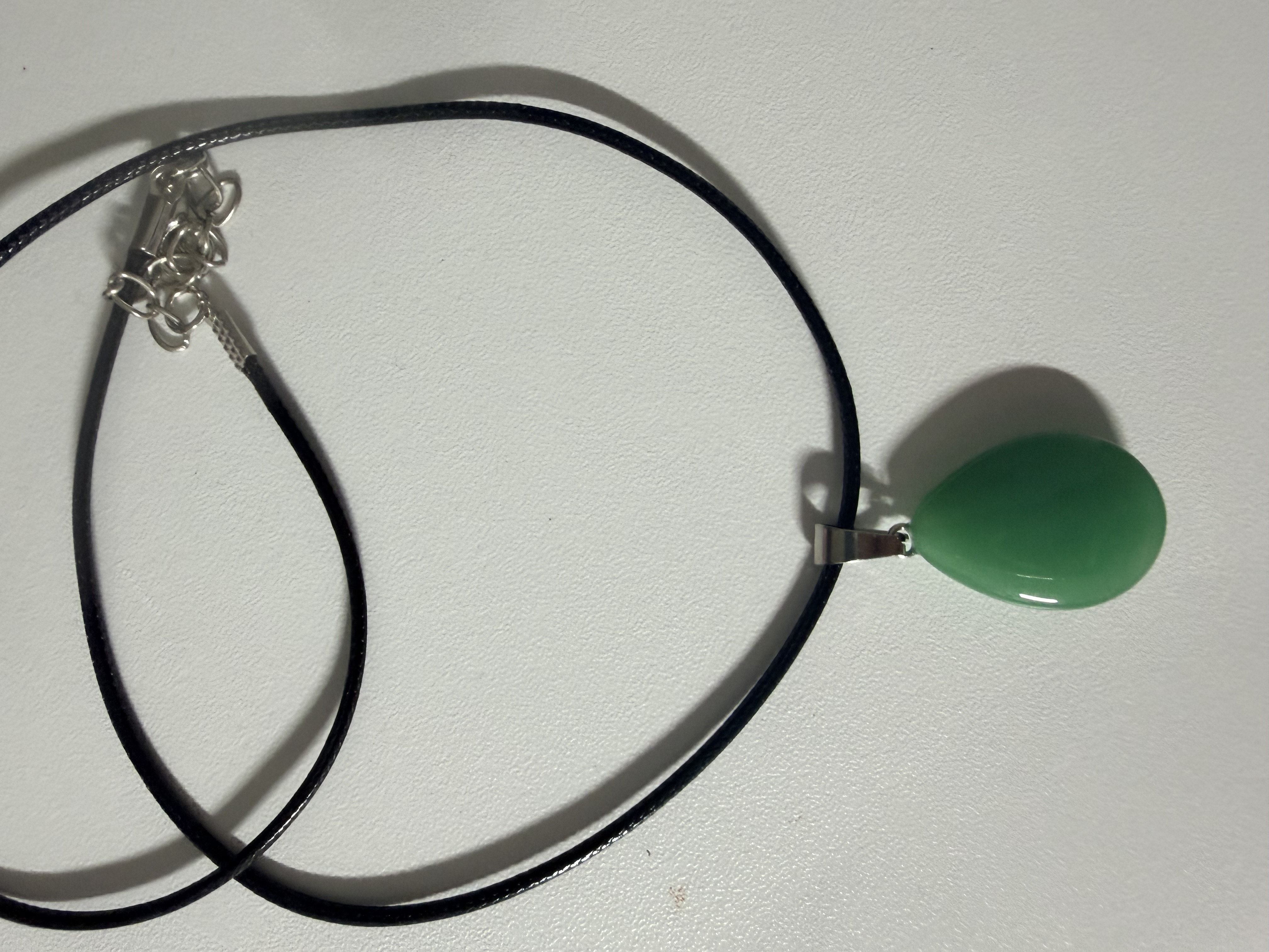 Green Teardrop Stone Pendant