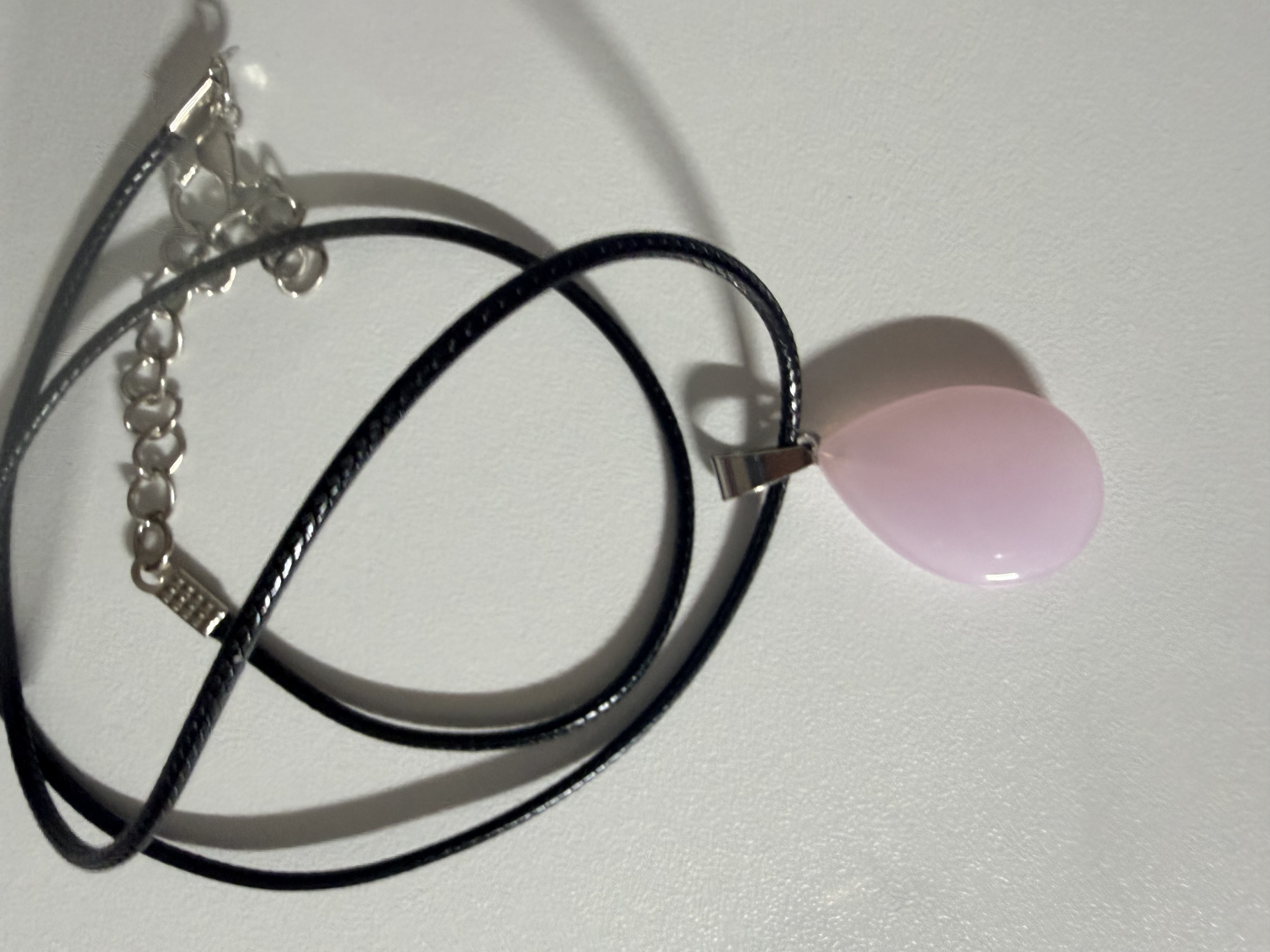 Pink Teardrop Stone Pendant
