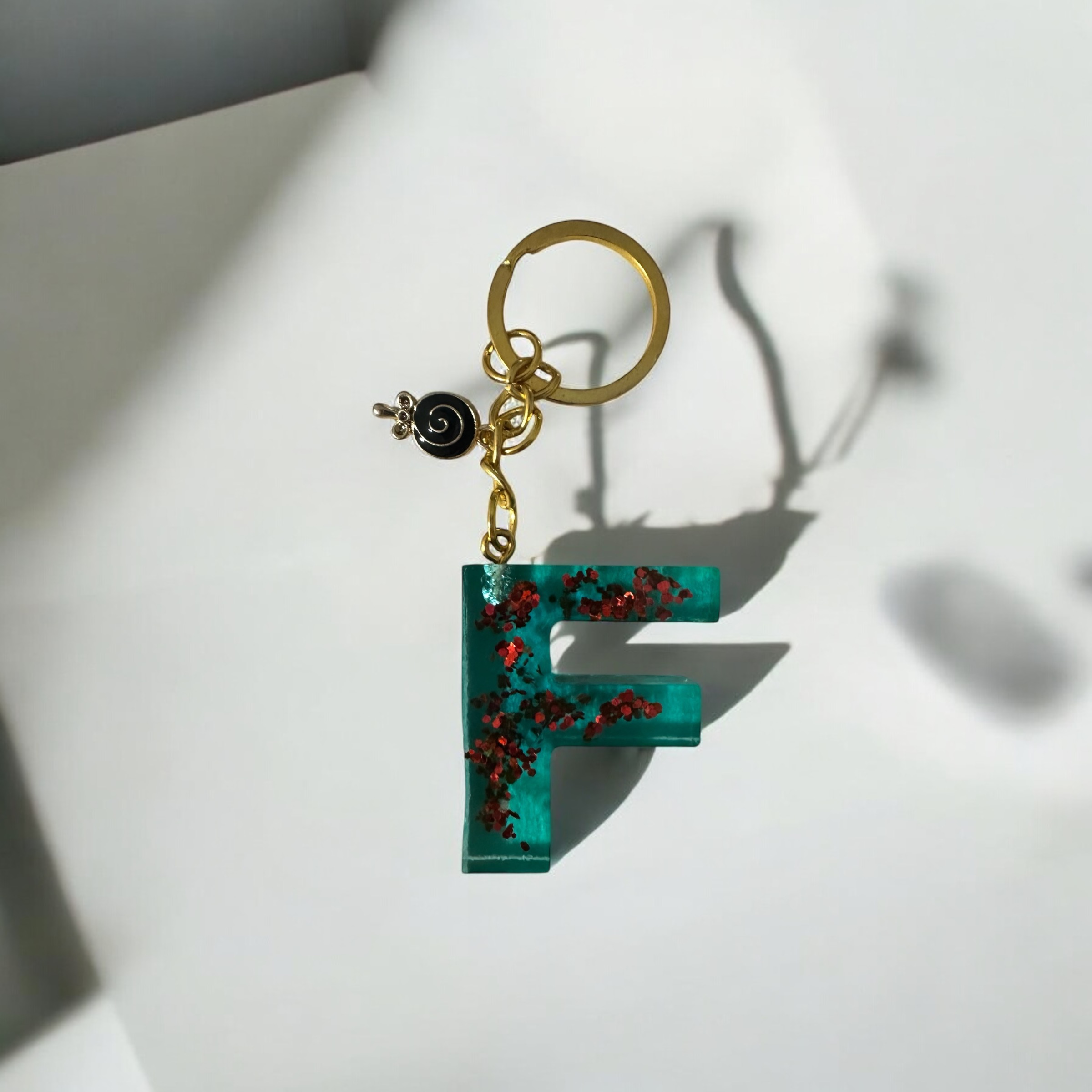 Resin Letter F Keychain