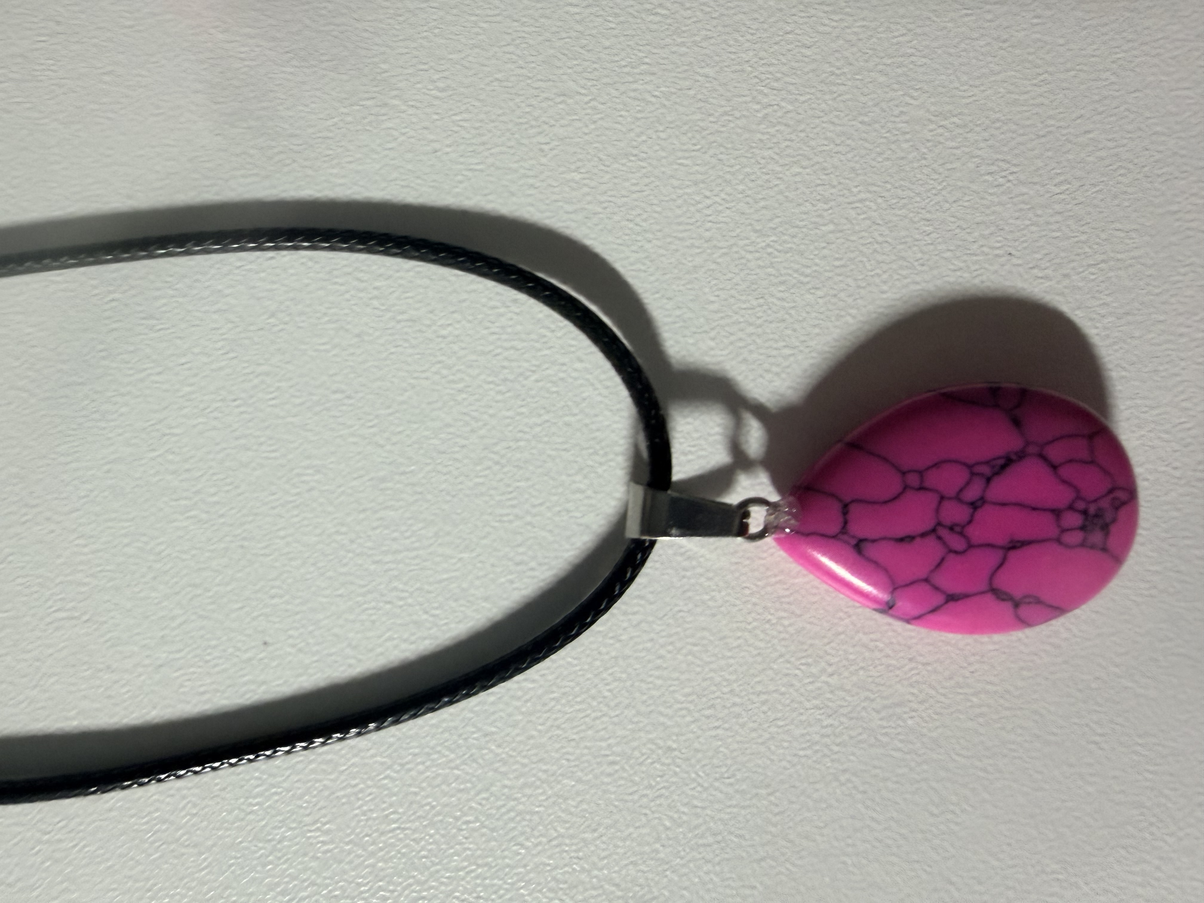 Pink Howlite Teardrop Pendant