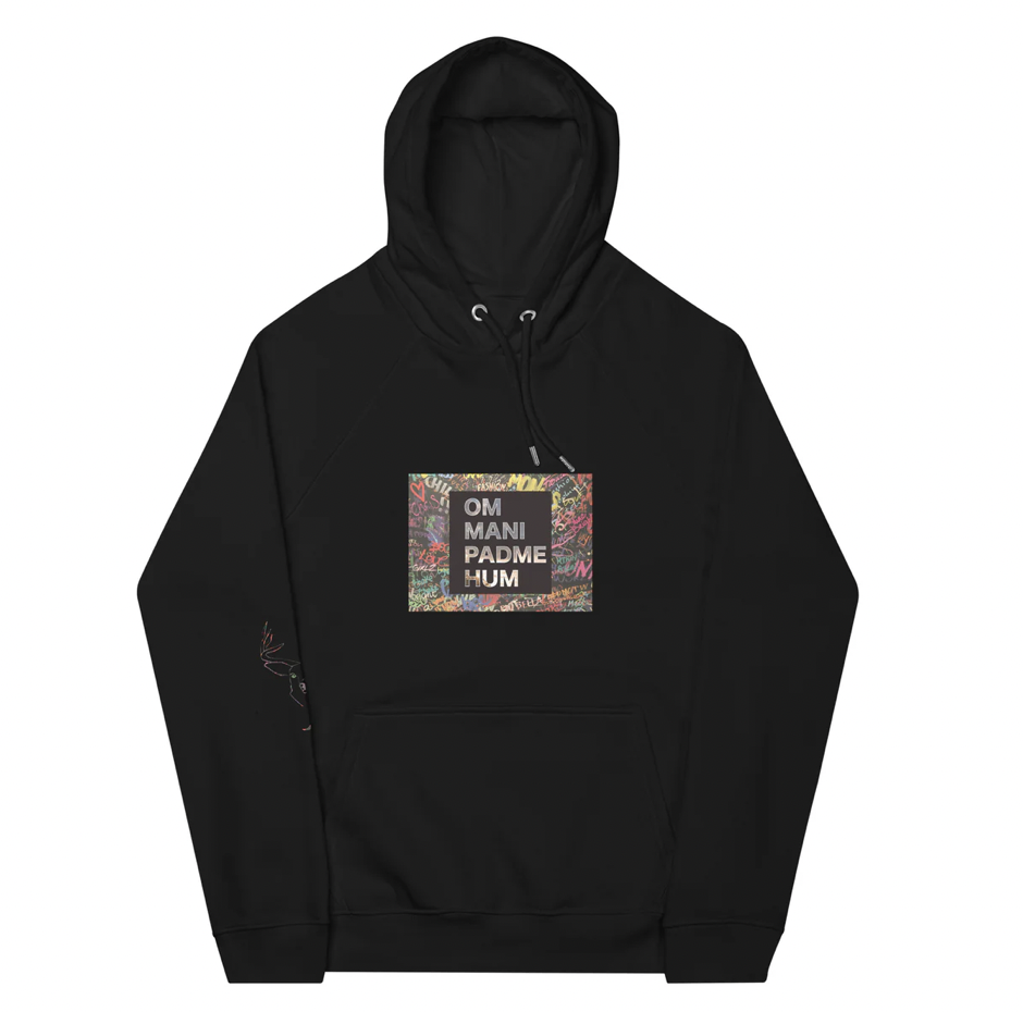 Sudadera unisex ecológica con capucha | Mantra budista tibetano de la Compasión