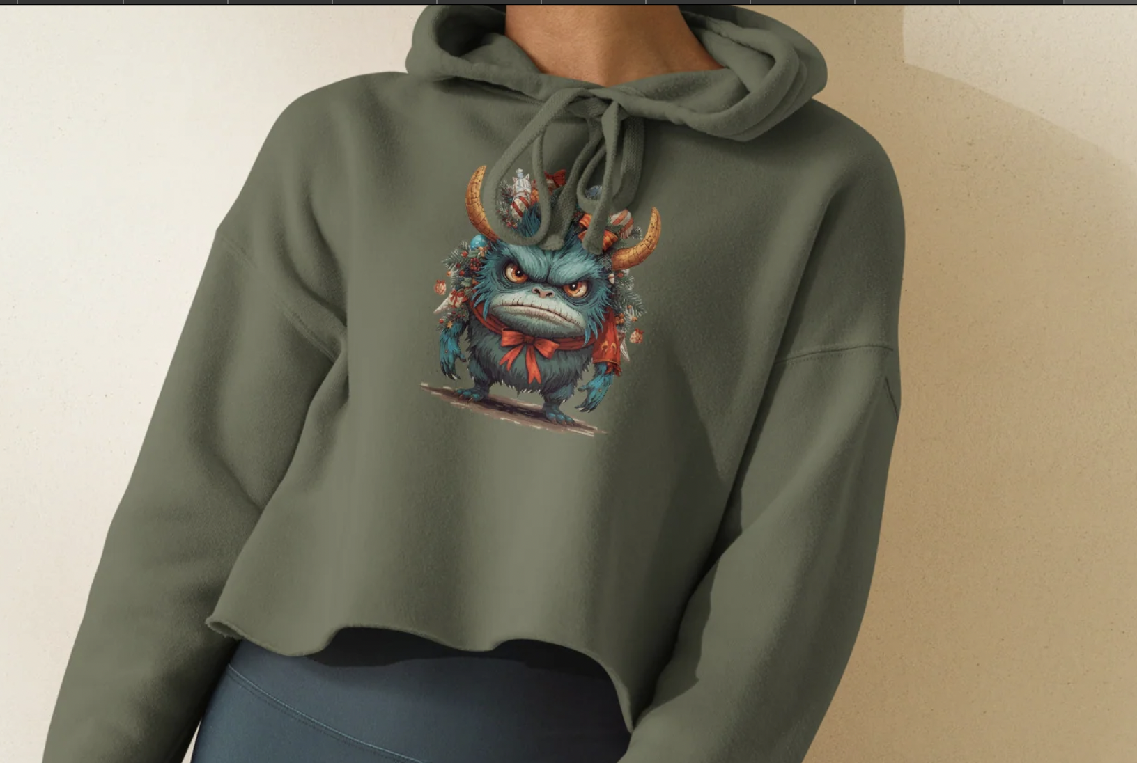 Sudadera Navideña Mujer Capucha Crop - Sostenible