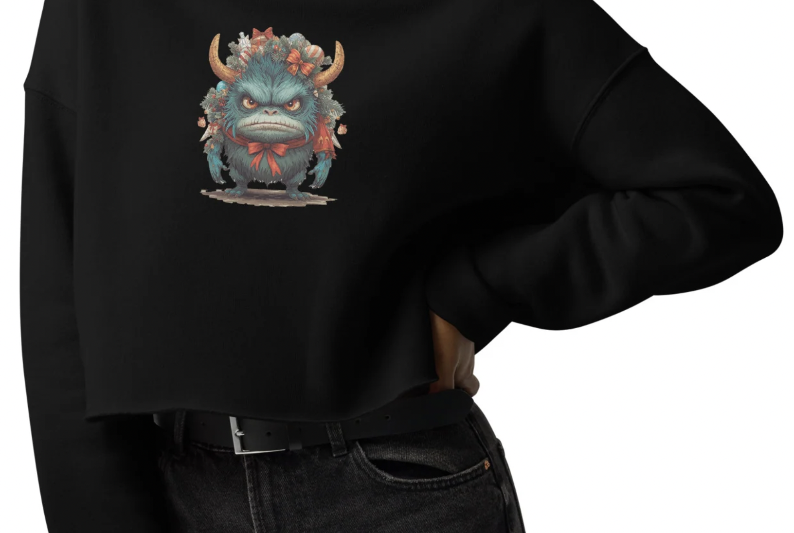 Sudadera Navideña Mujer Capucha Crop - Sostenible