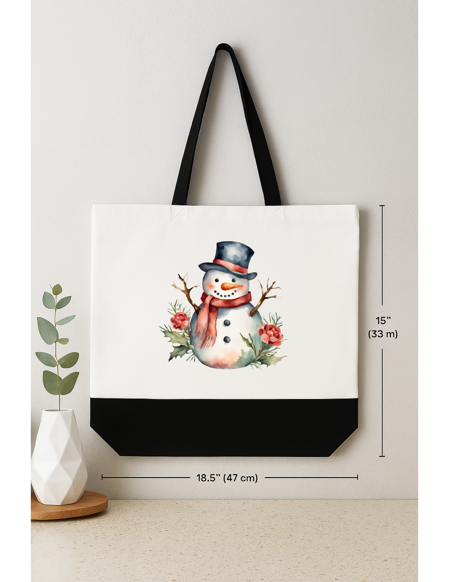 Snowman Canvas Tote Bag