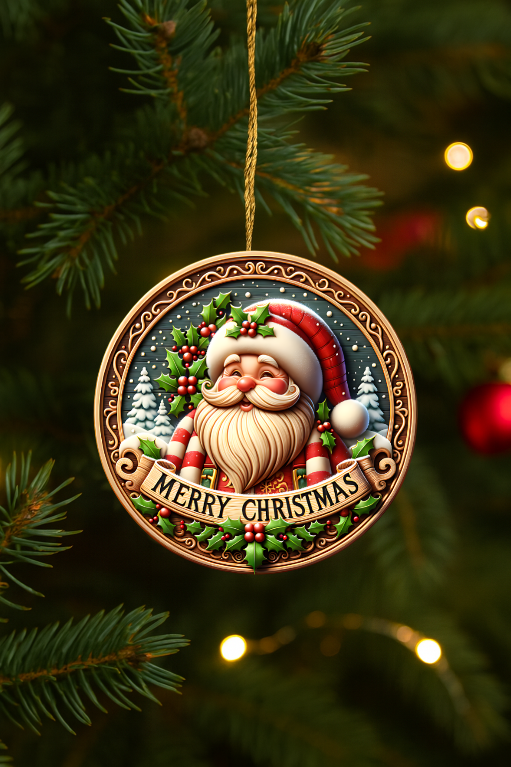 Jolly Santa Christmas Ornament