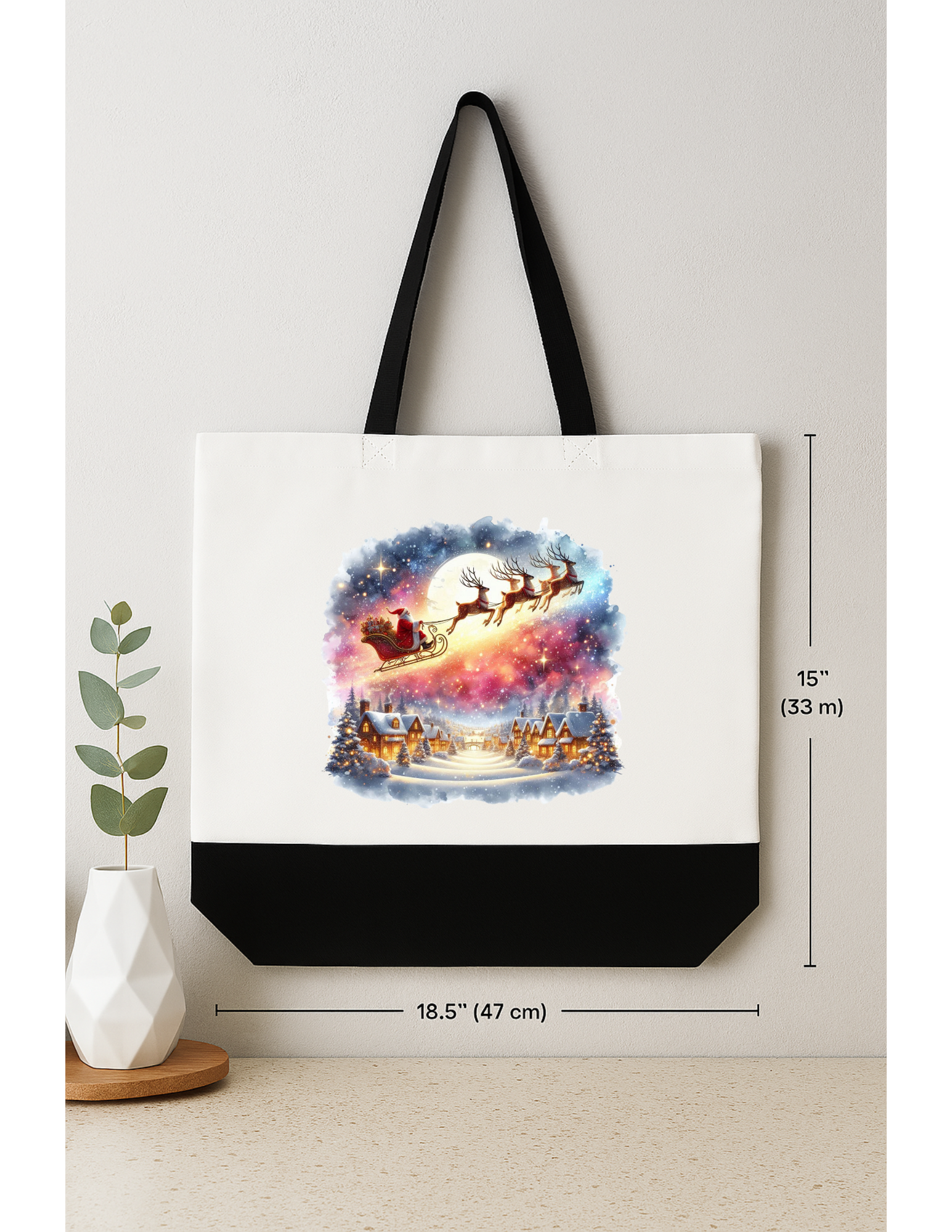Christmas Santa Sleigh Tote Bag
