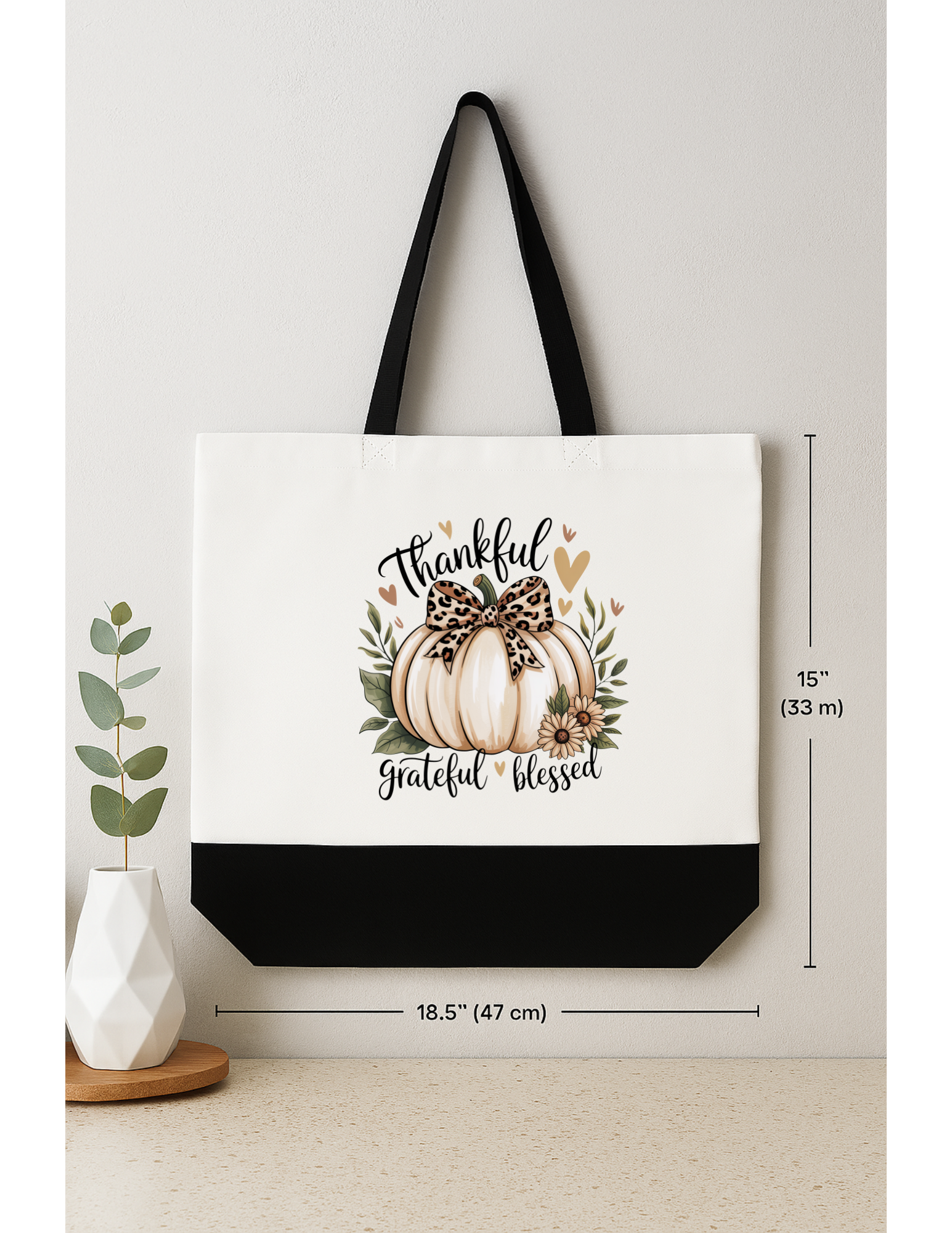 Thankful Grateful Blessed Tote Bag