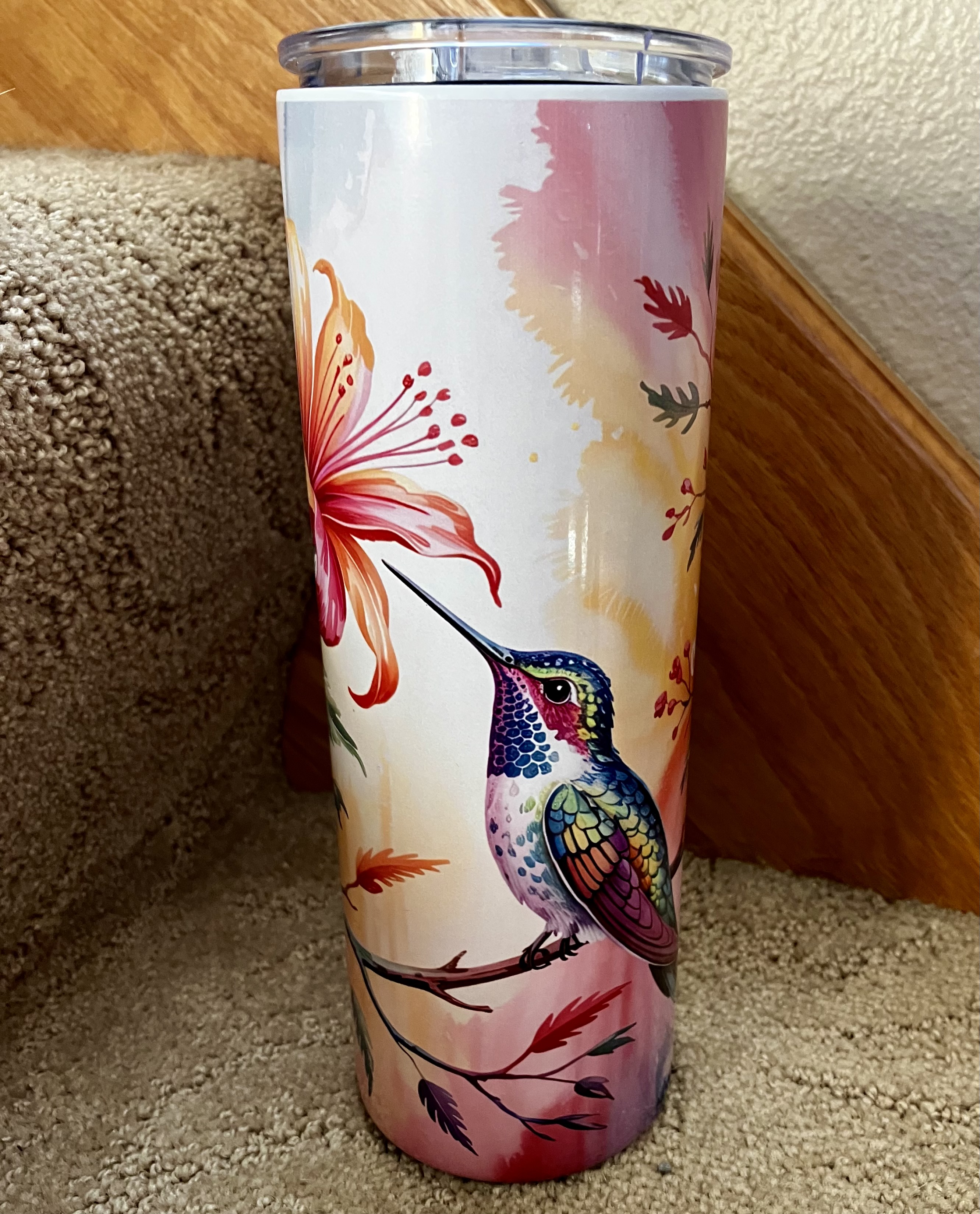 Hummingbird Floral Tumbler