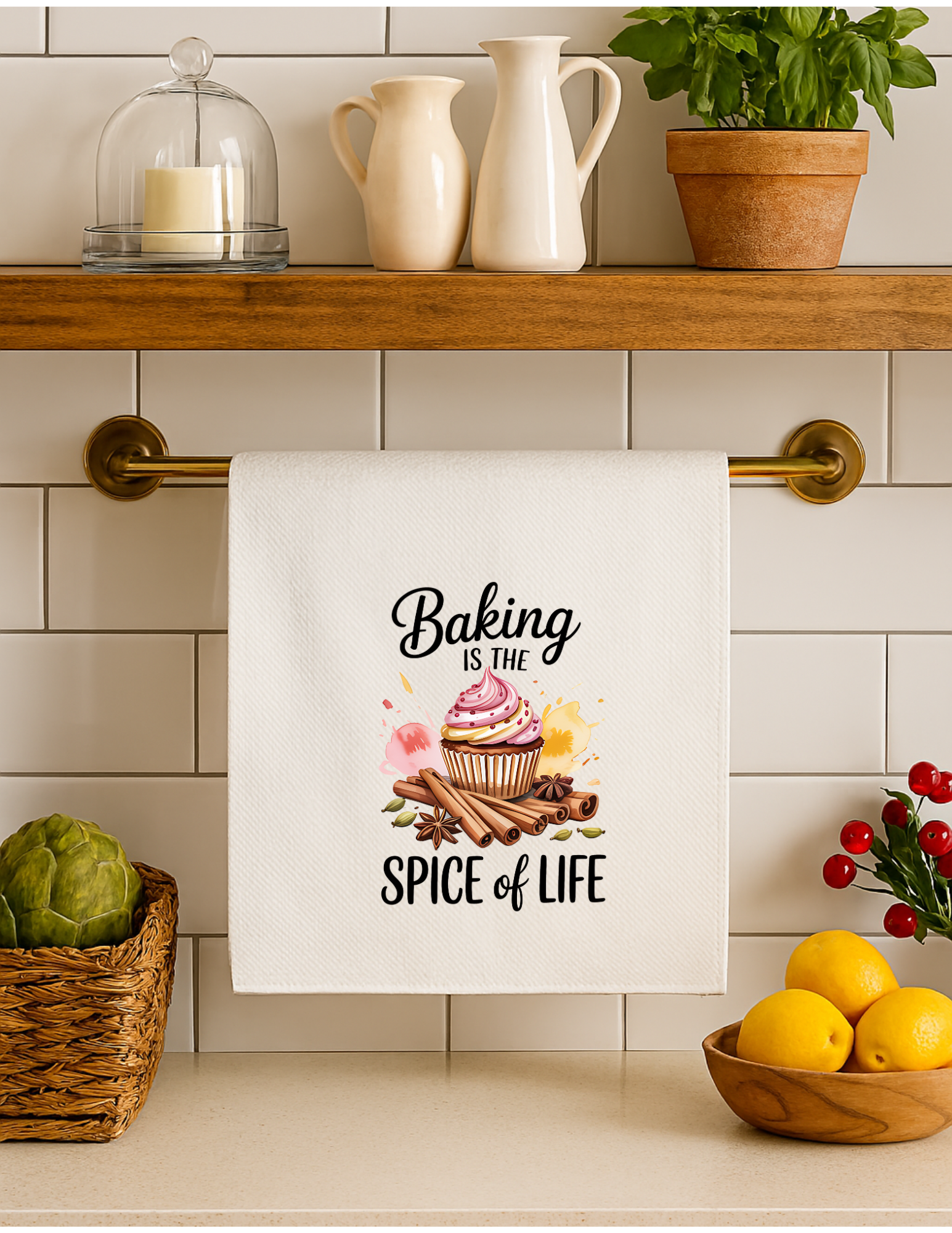 'Baking Is The Spice Of Life' Kitchen Towel