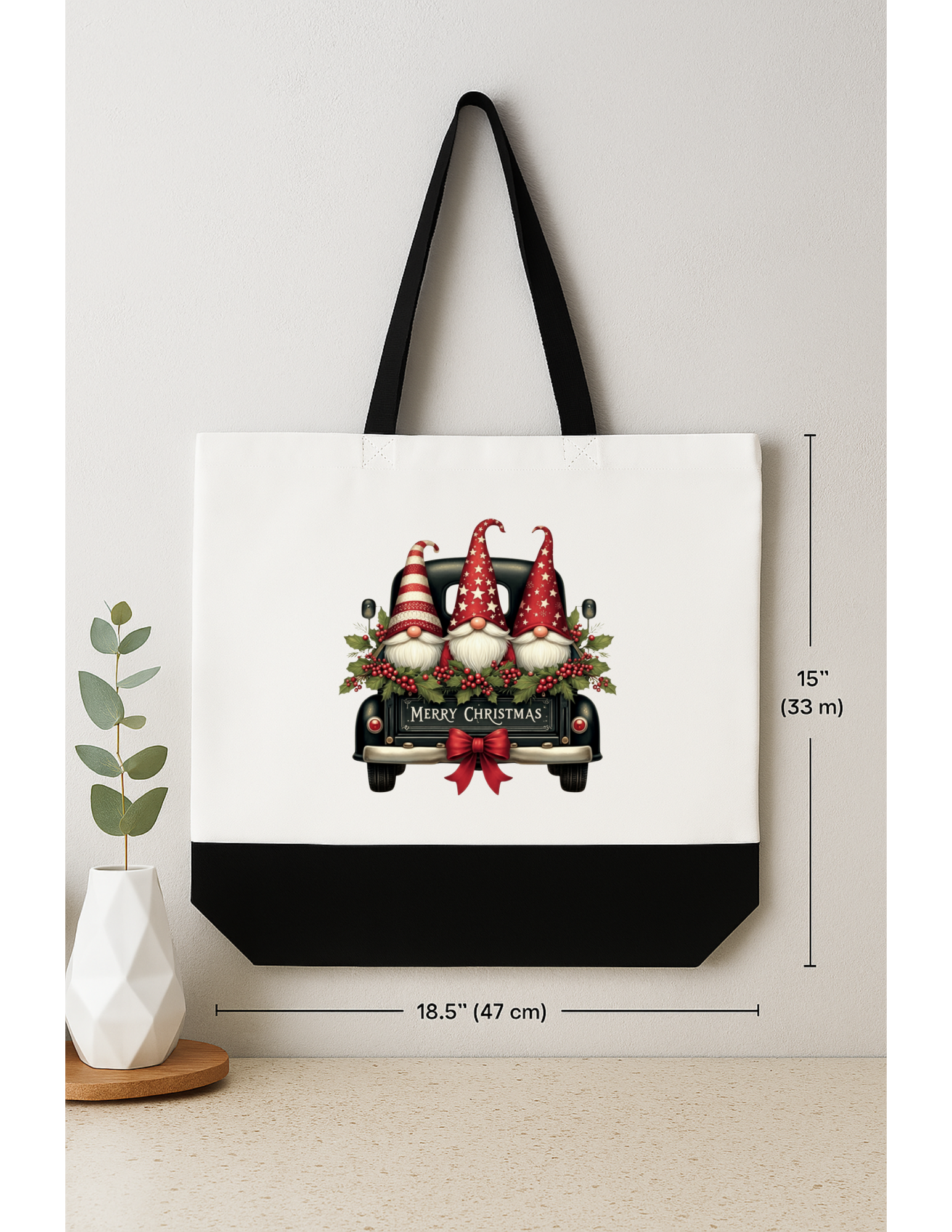 Christmas Gnomes Truck Tote Bag