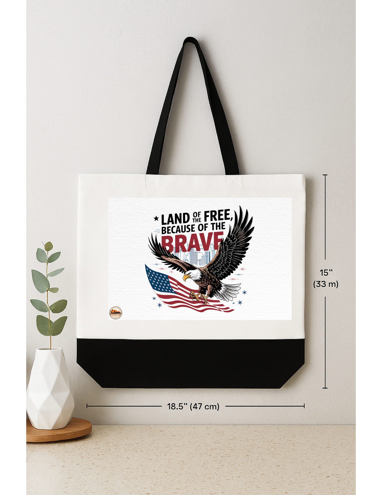 Patriotic Eagle Canvas Tote Bag