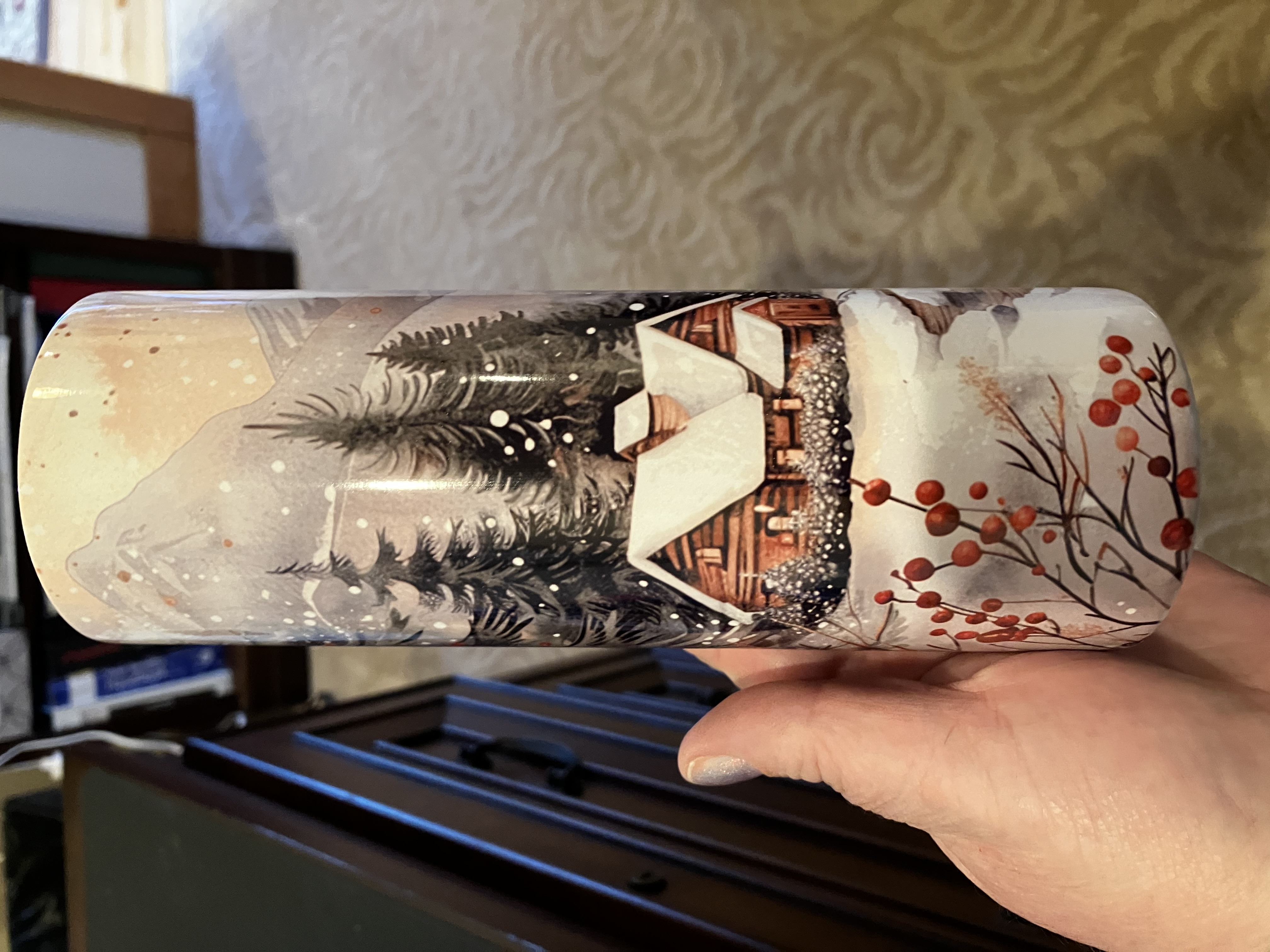 Winter Cabin Insulated Tumbler