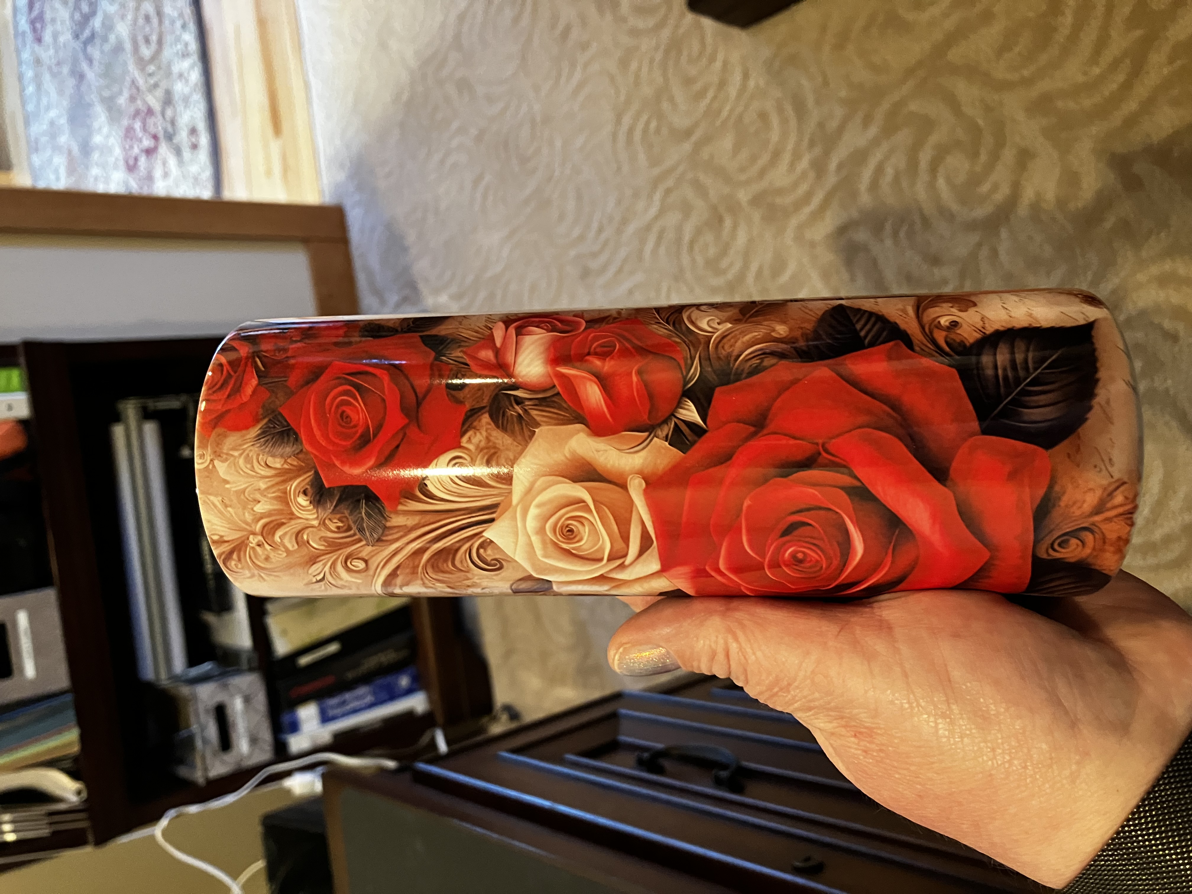 Rose Print Stainless Tumbler