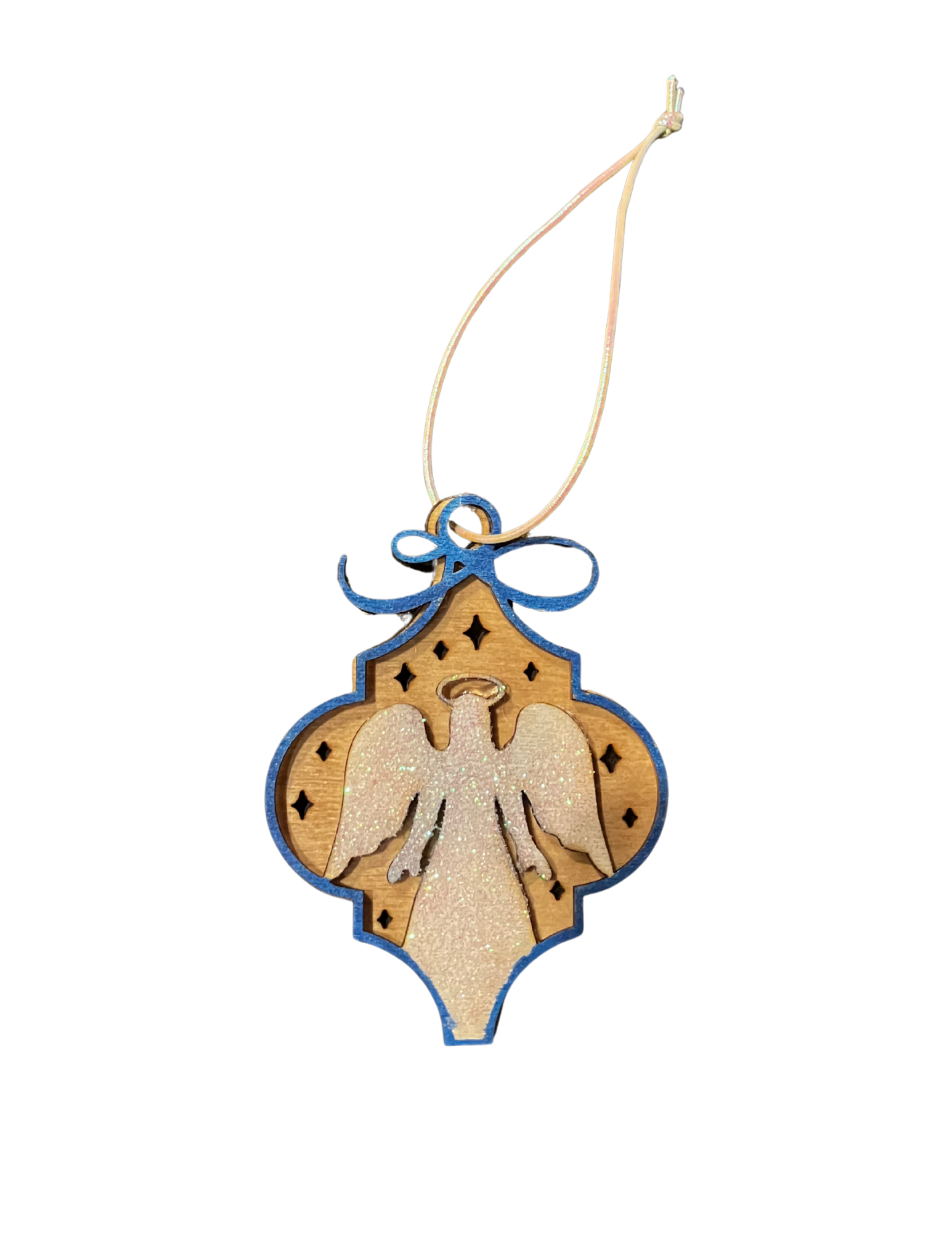 Wooden Angel Christmas Ornament