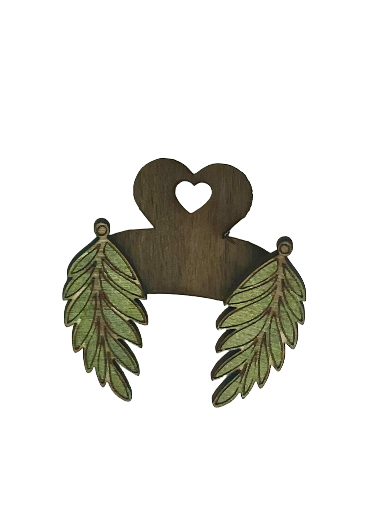 Wooden Leaf Earrings