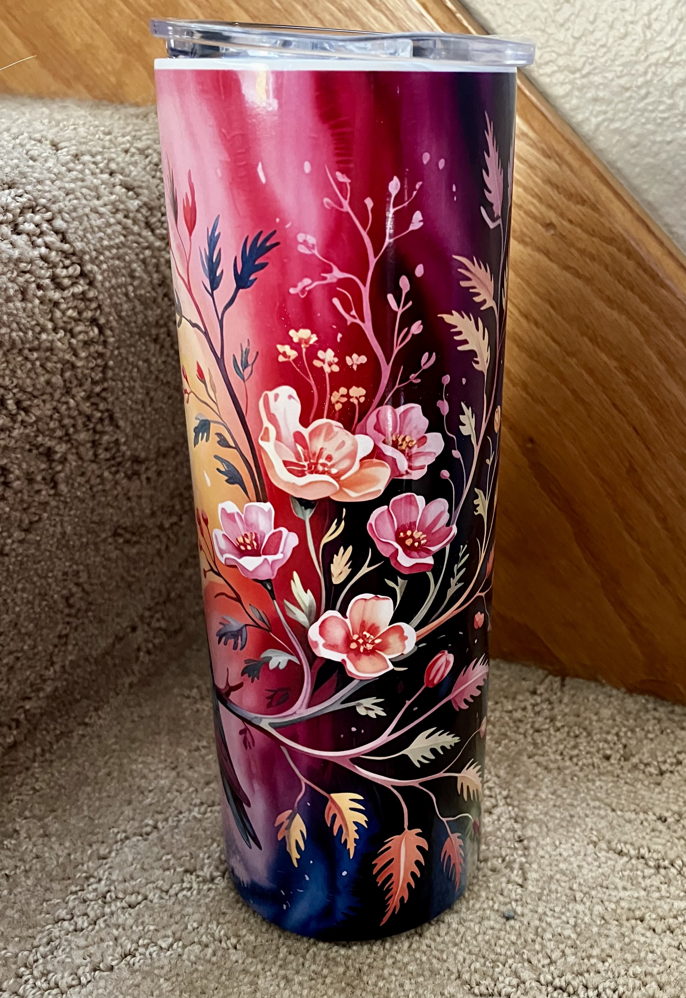 Hummingbird Floral Tumbler
