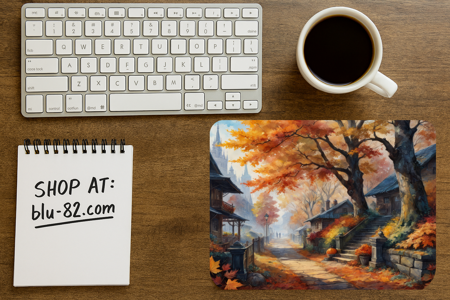 Autumn Village Mouse Pad