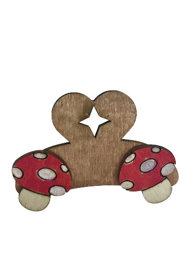 Wooden Mushroom Earrings