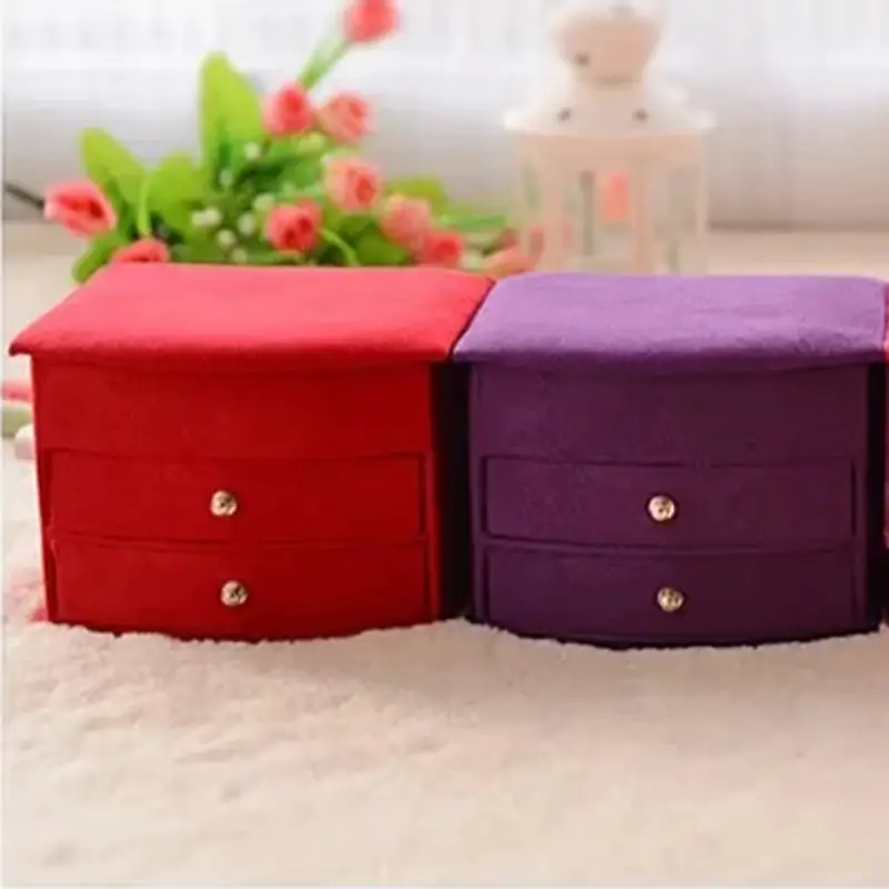 Boîte à Bijoux Velours Rouge Ou Violet