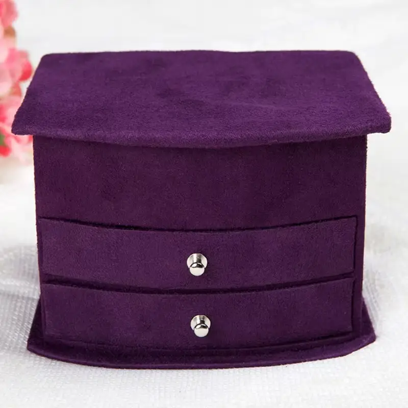 Boîte à Bijoux Velours Rouge Ou Violet