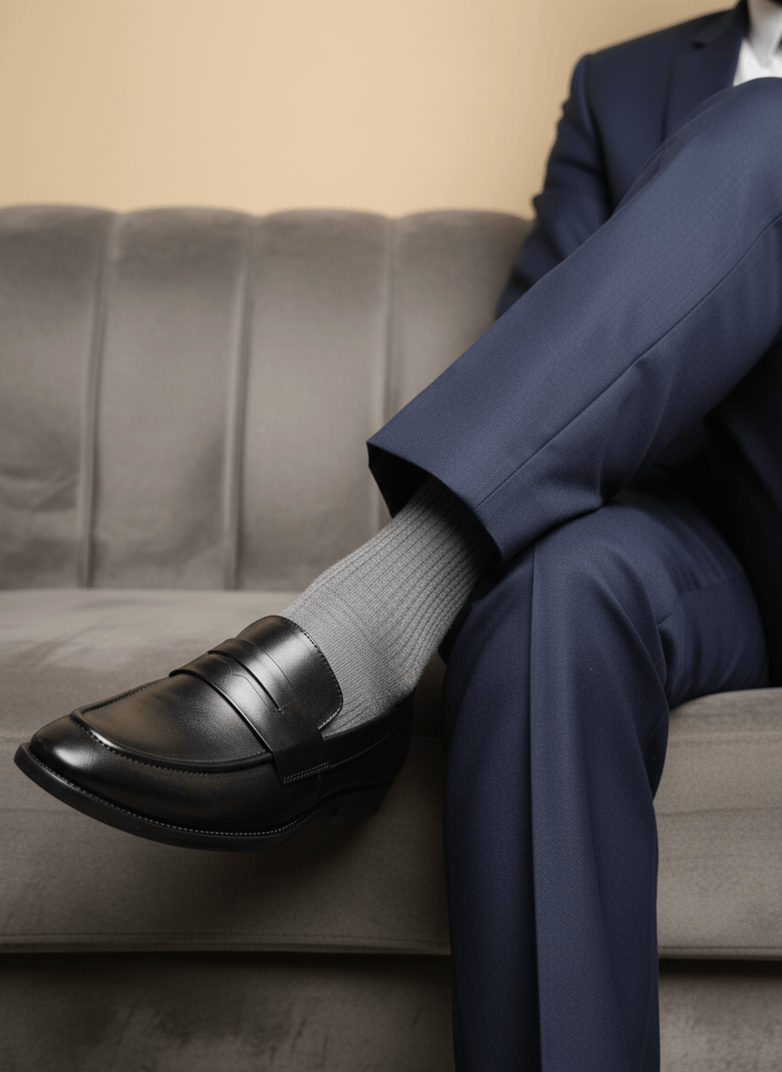 Men's Black Leather Loafers