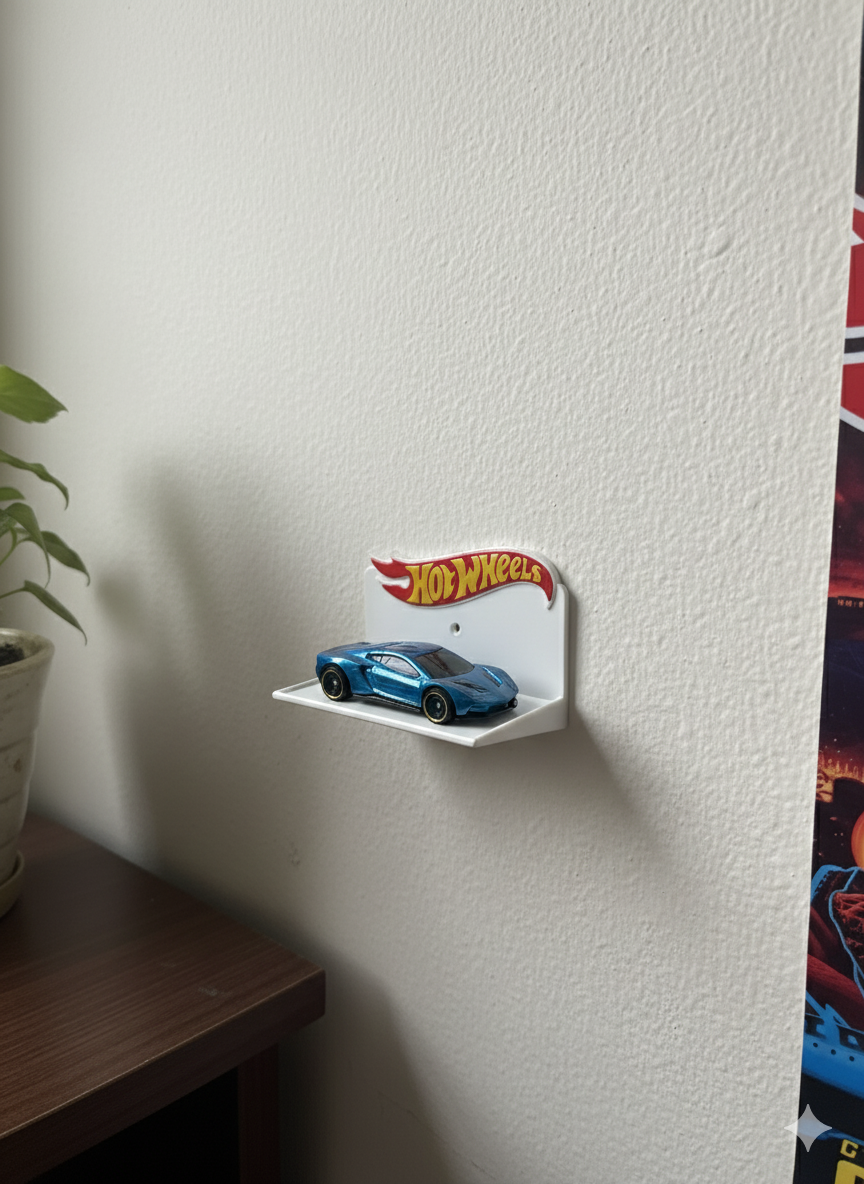 HotWheels Single Car Display Stand | Wall Mount Shelf for Die-Cast Car Collection