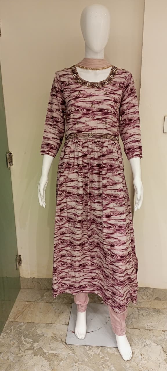 Printed Long Kurti Set