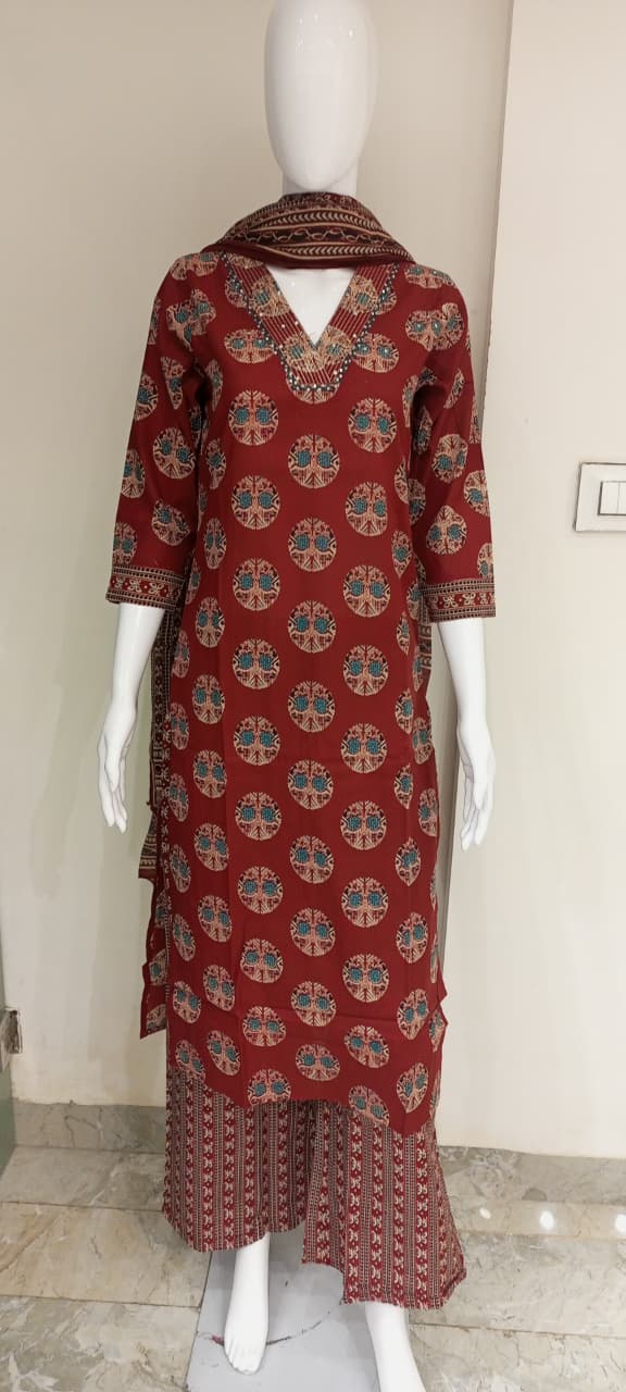 Printed Cotton Kurta Set