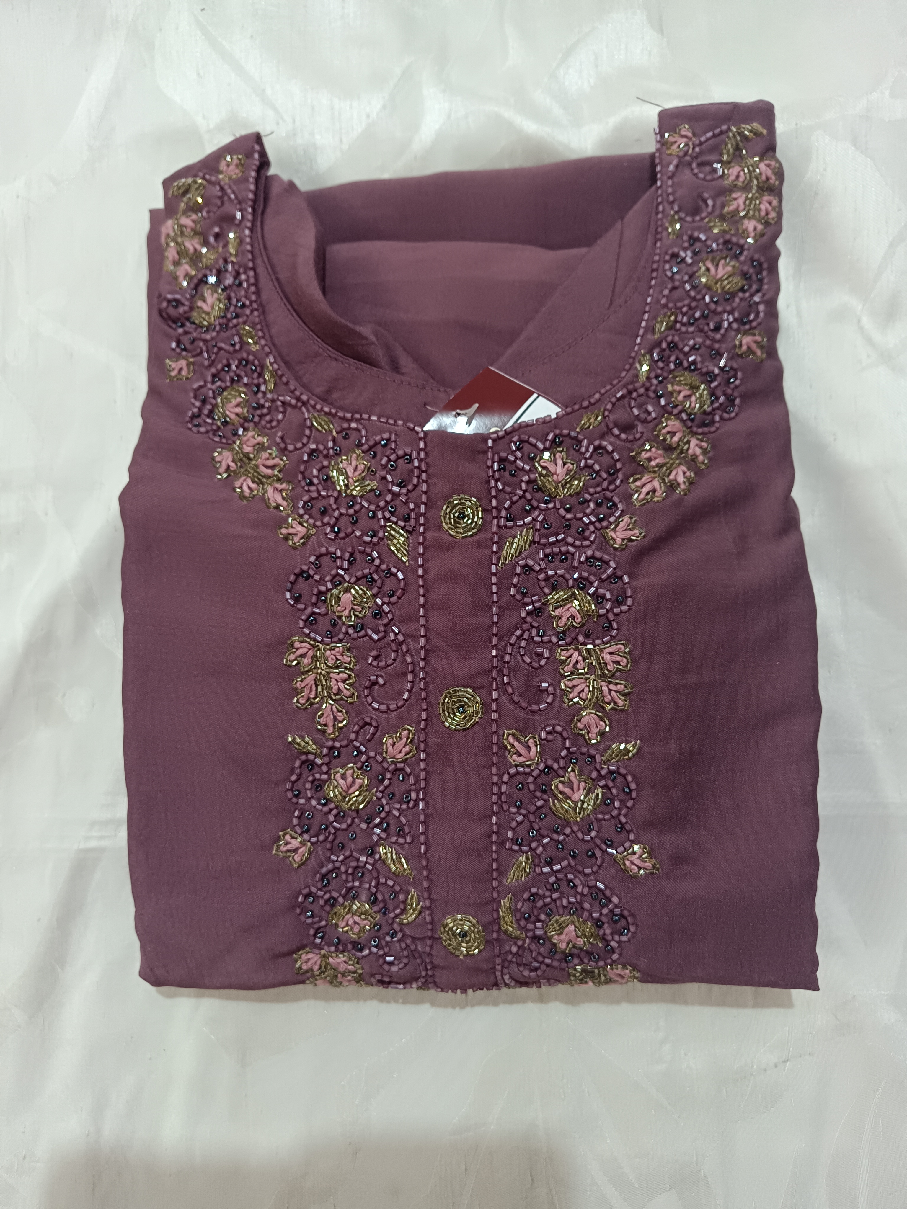 Embroidered Purple Kurta