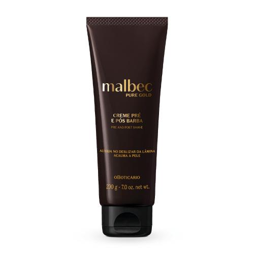 Malbec Pure Gold Crema Pre y Post Barba 200 g – Cuidado masculino hidratante y seductor