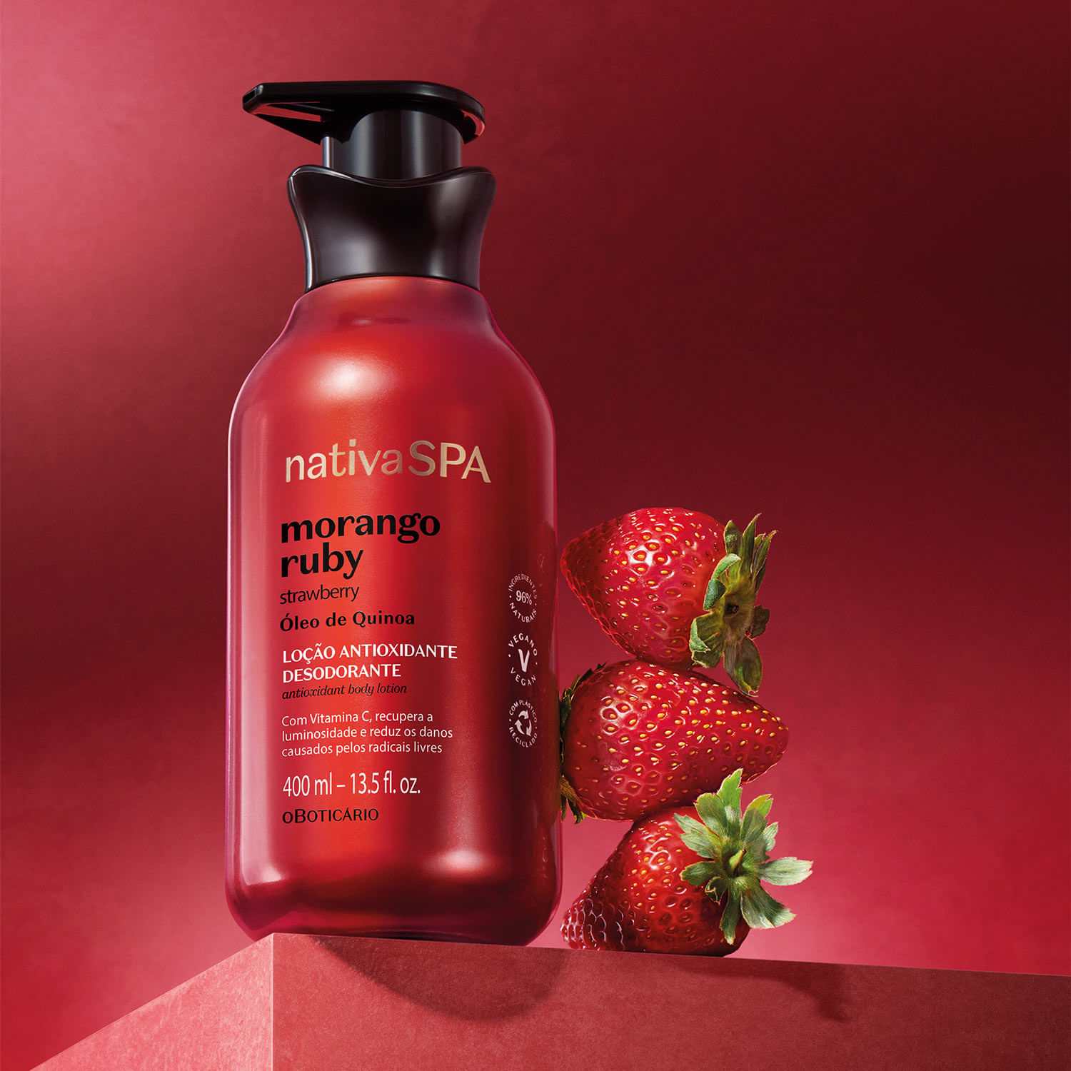 NativaSPA Fresa Ruby Crema Corporal Hidratante NativaSPA 400ml - O Boticário