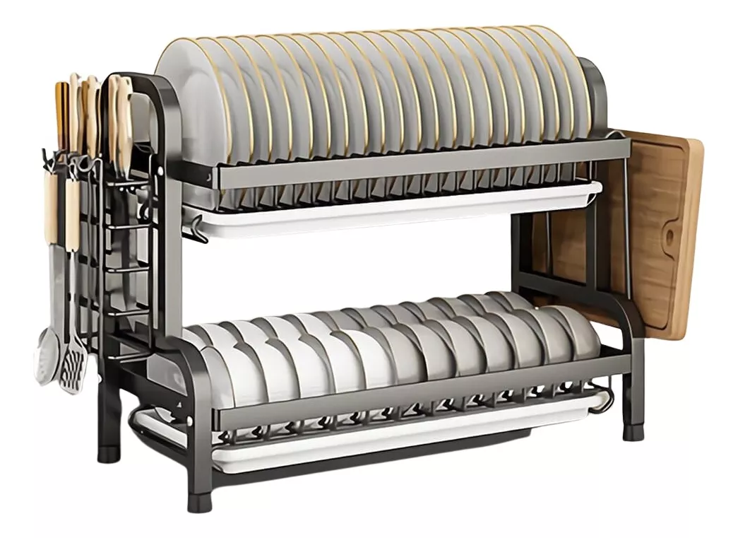 Escurridor de platos de dos niveles