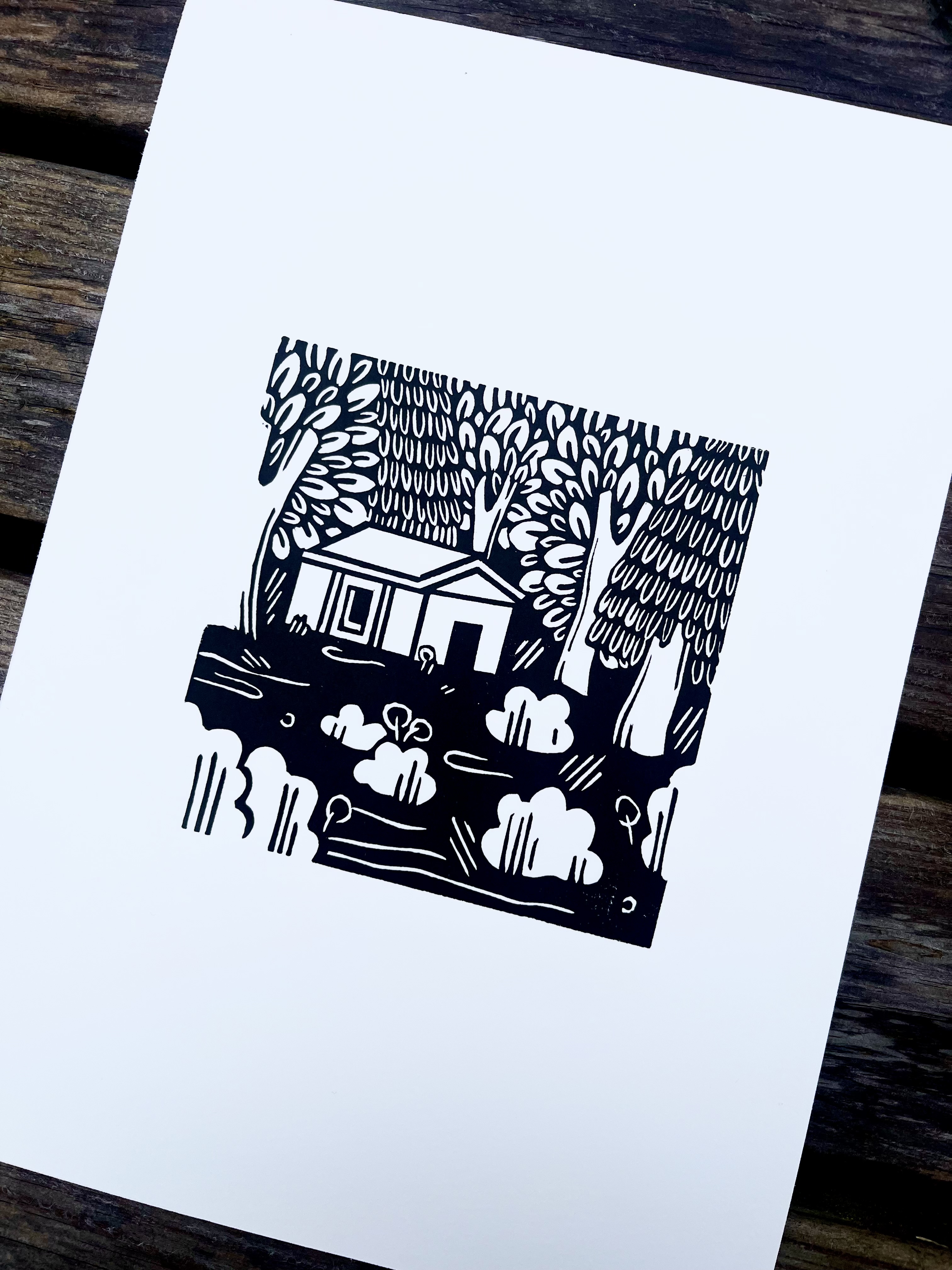The Secret Place A4 Lino Print