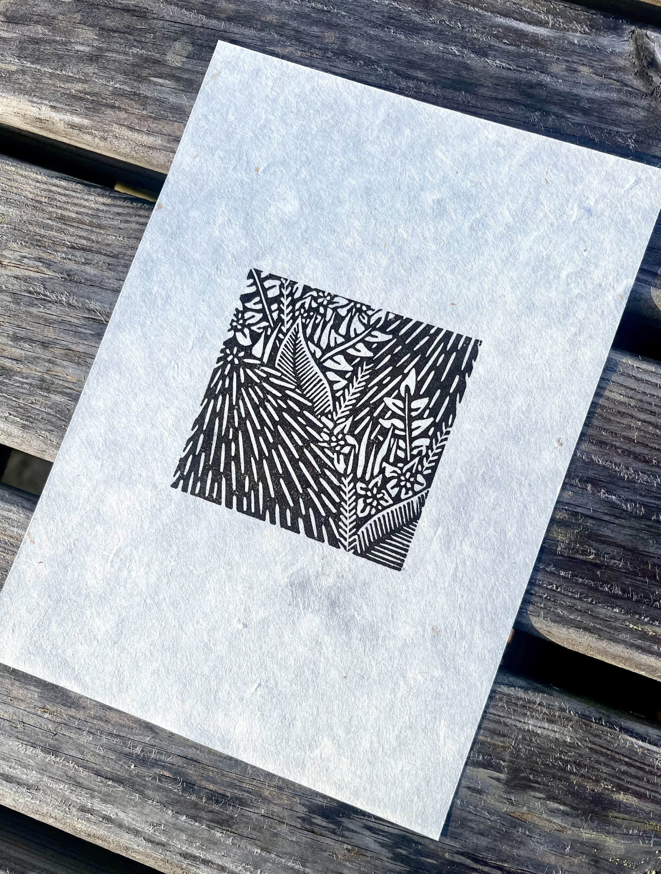 The Garden A5 Lino Print