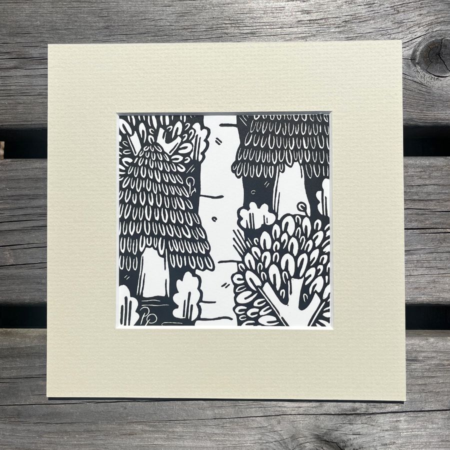 The Woods - Lino Print
