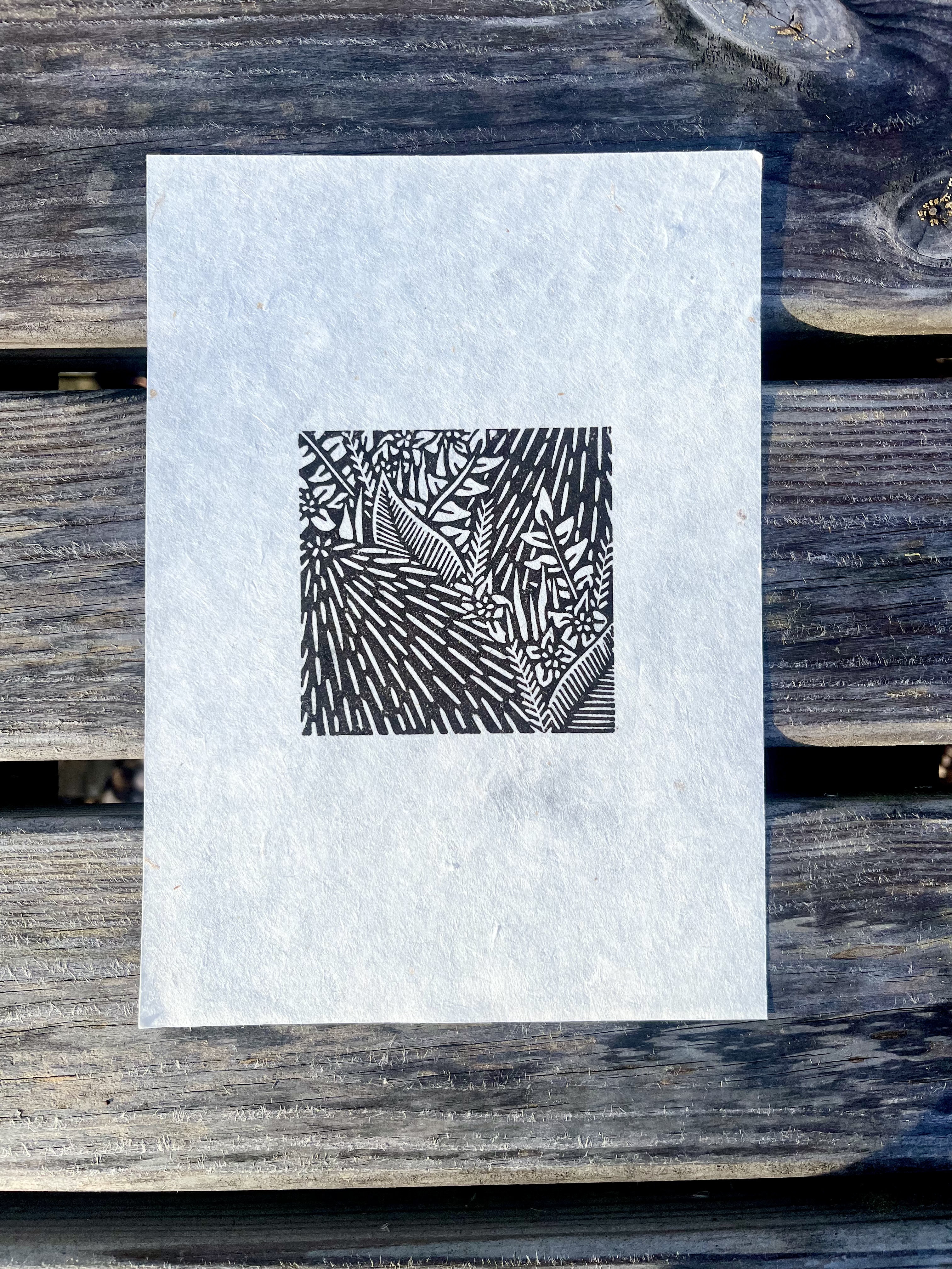 The Garden A5 Lino Print