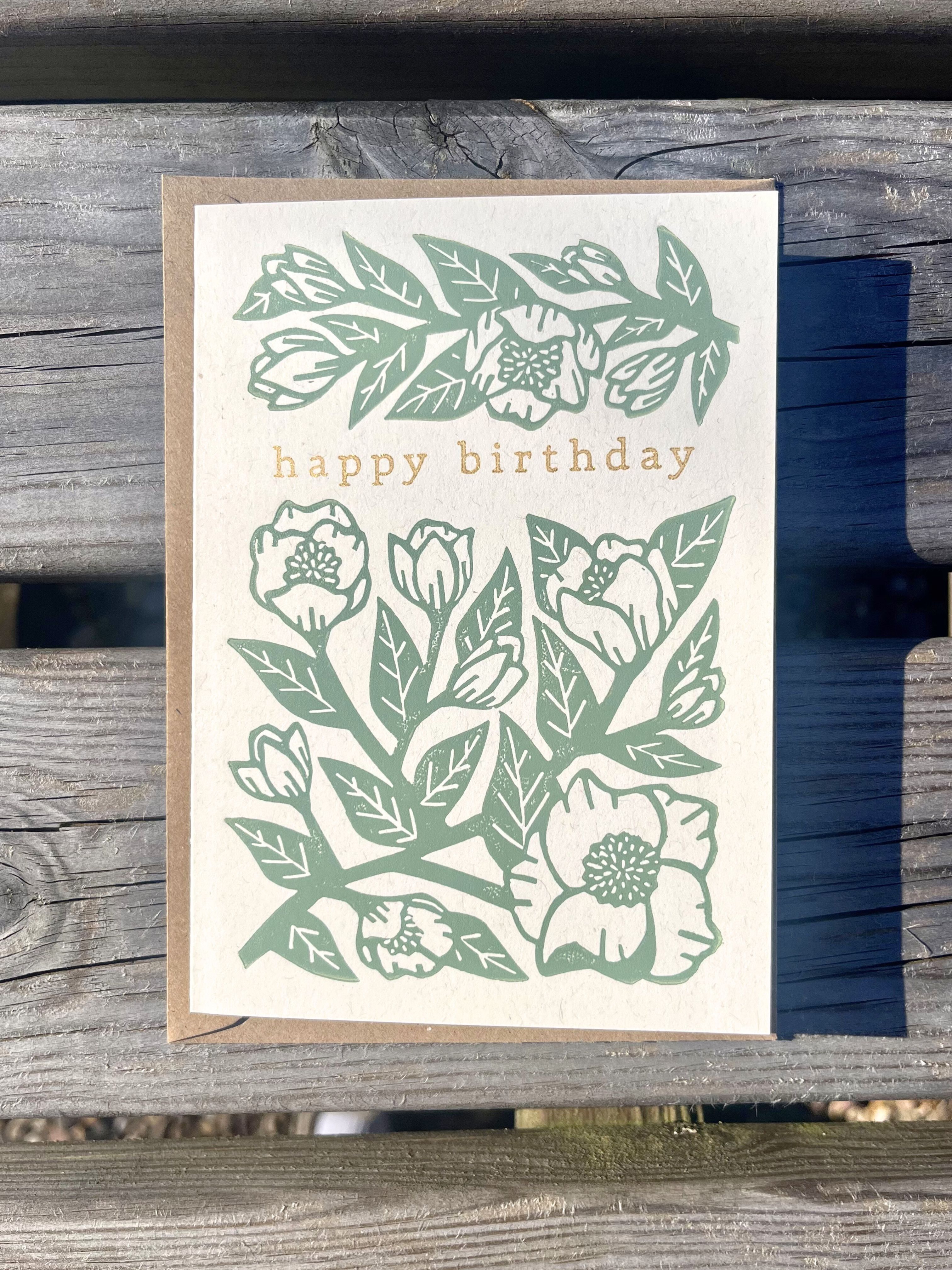 Hellebore Happy Birthday Greeting Card - A6