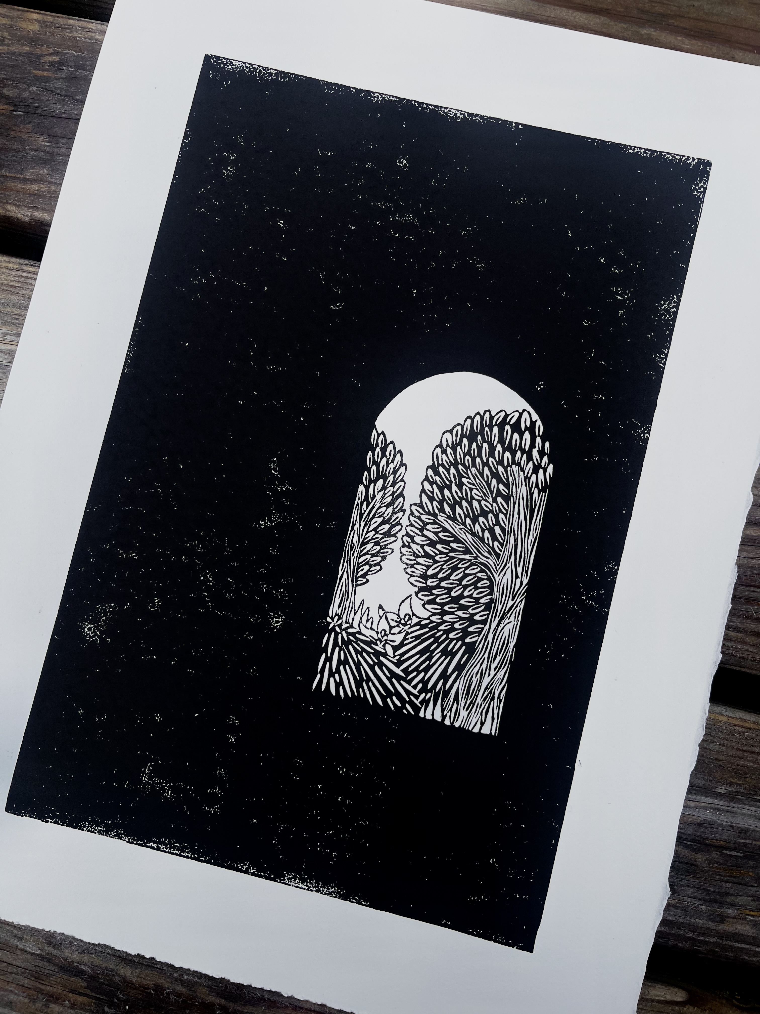 The Now & The Not Yet A3 Lino Print