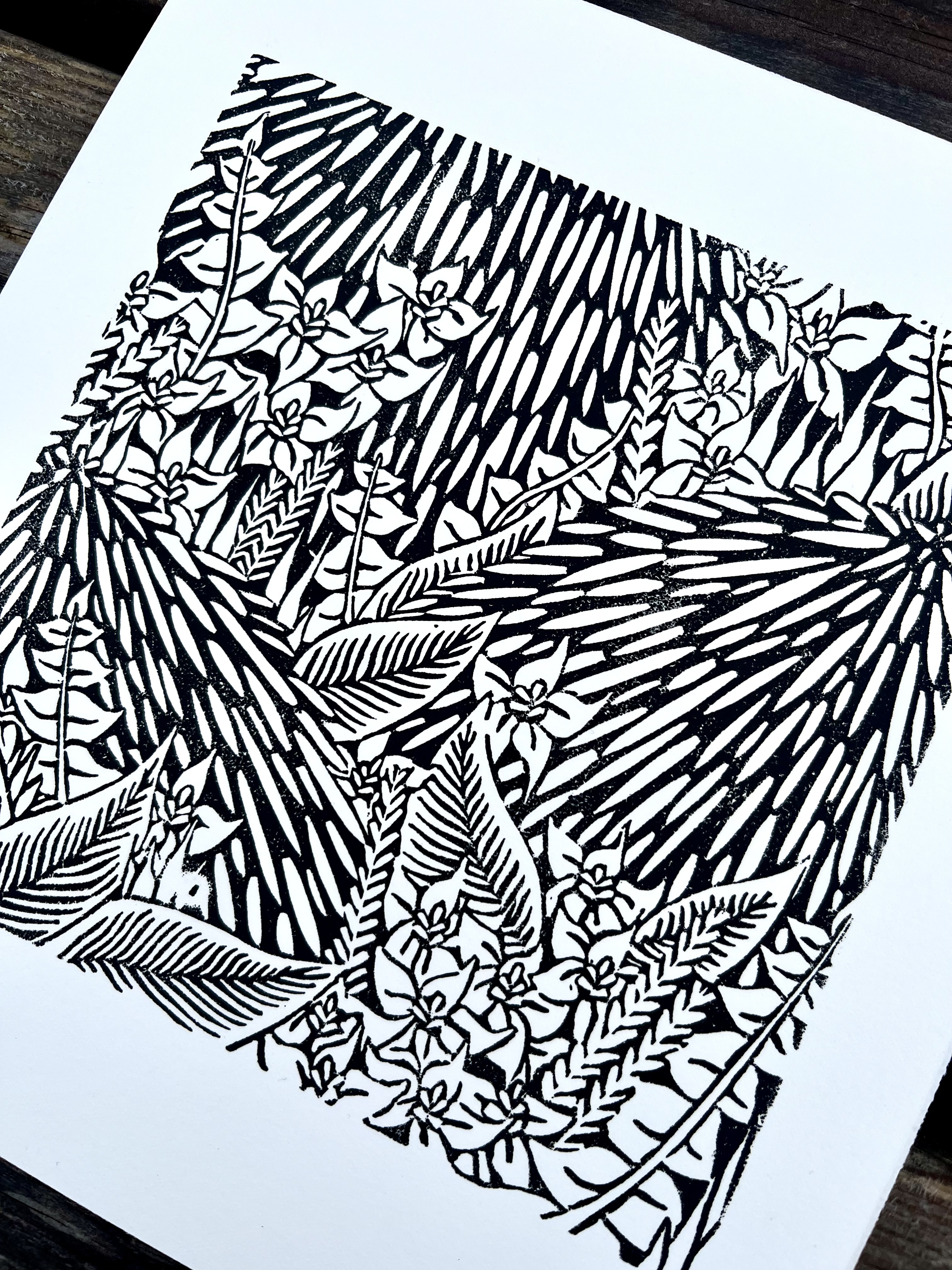 The Garden Lino Print