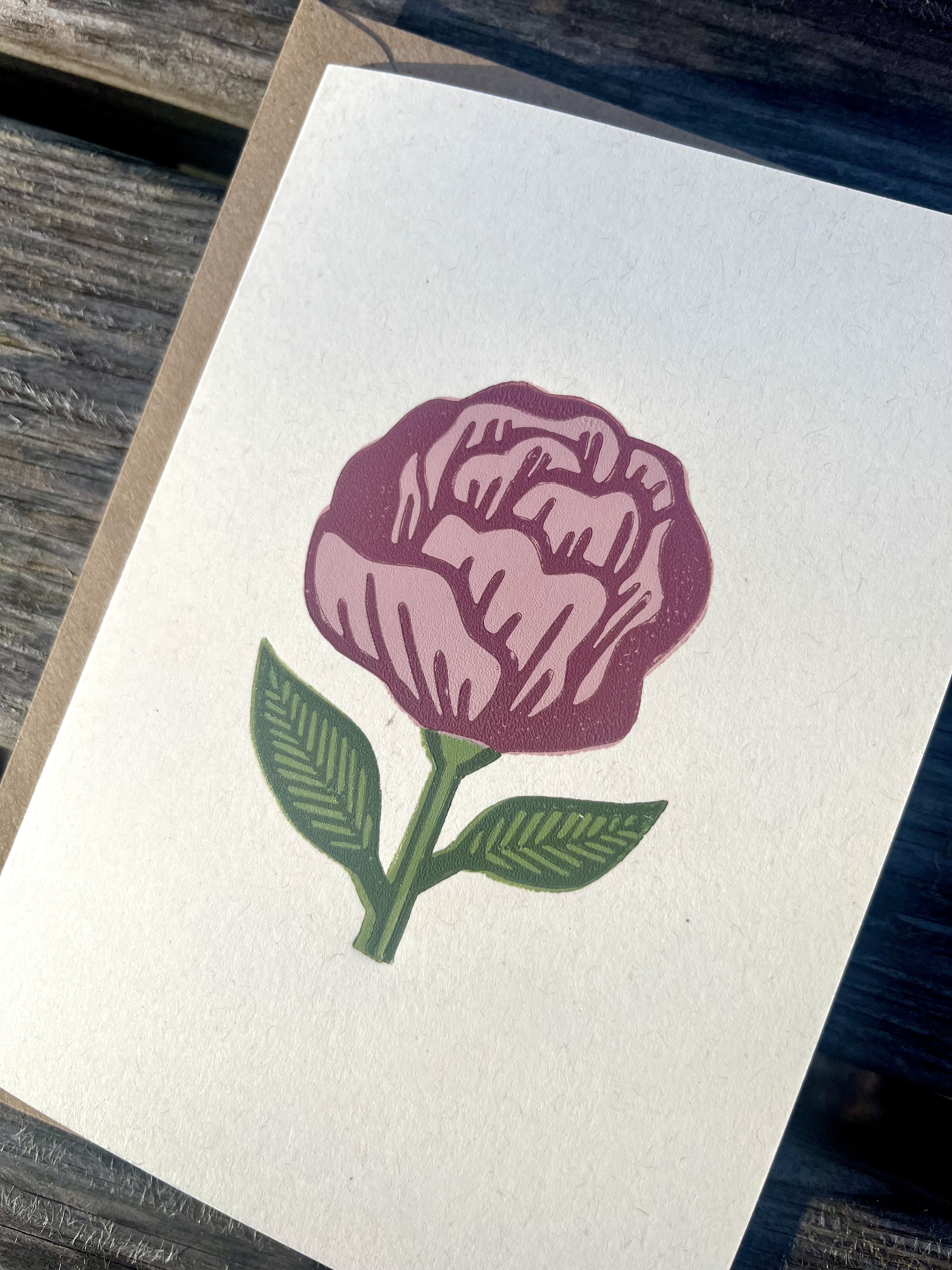 Peony A6 Greeting Card