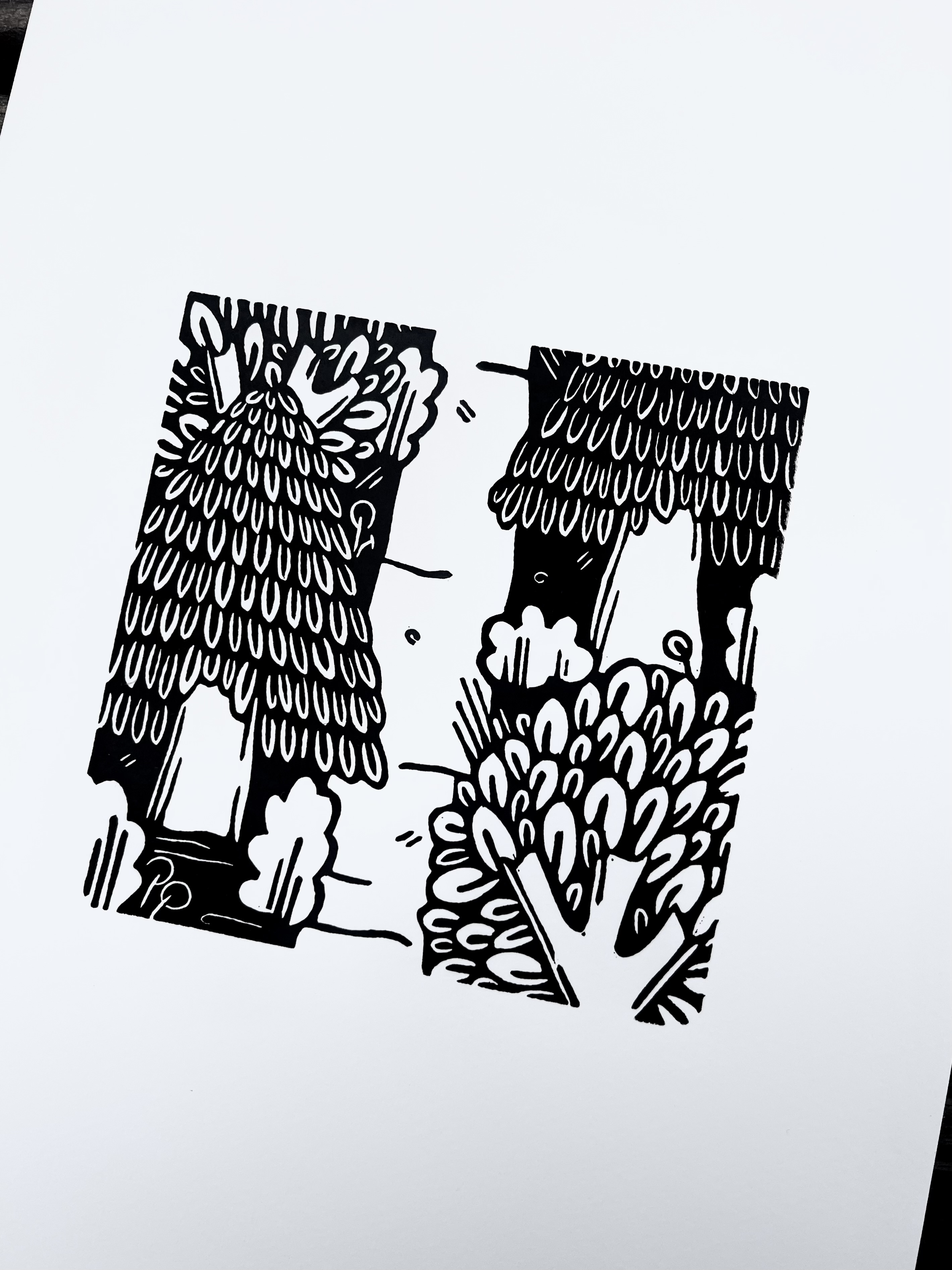 The Valley A4 Lino Print