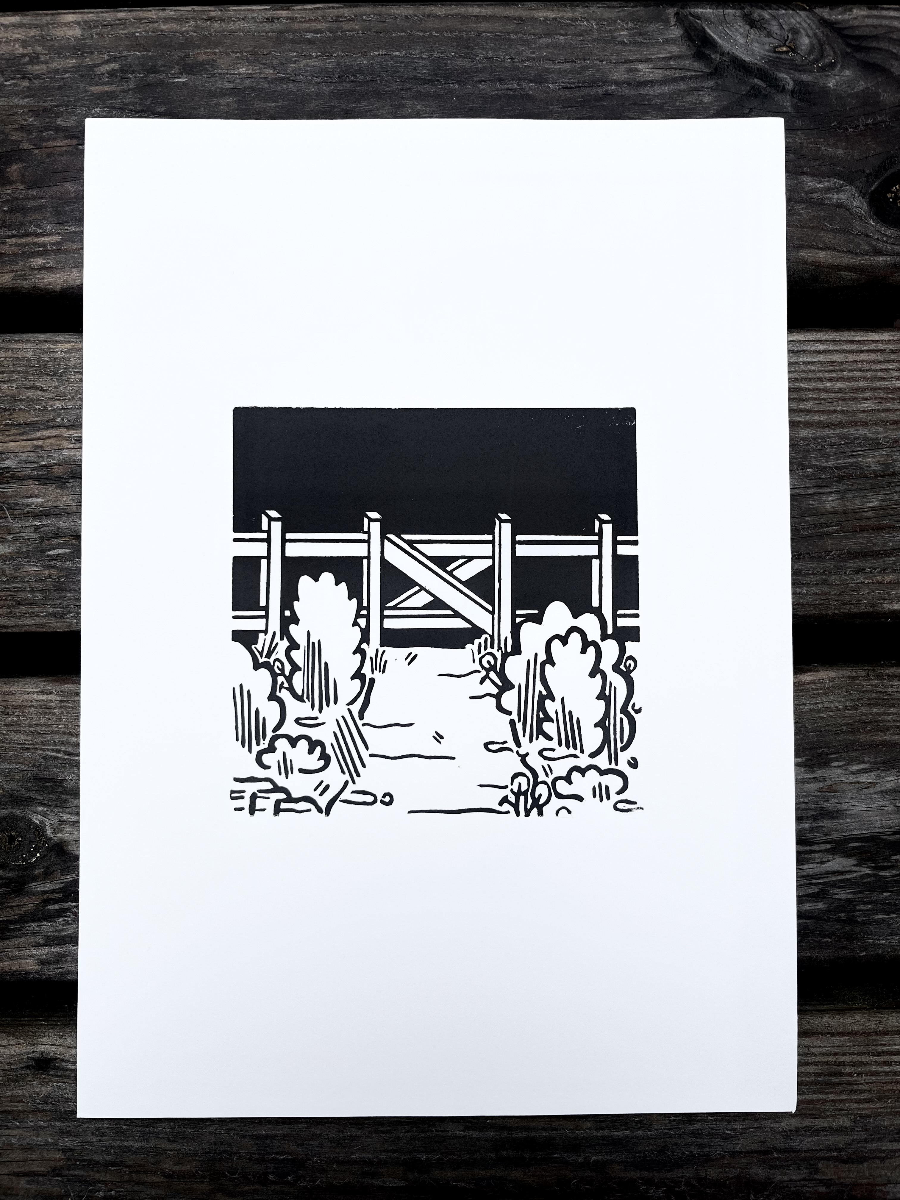 The Journey A4 Lino Print