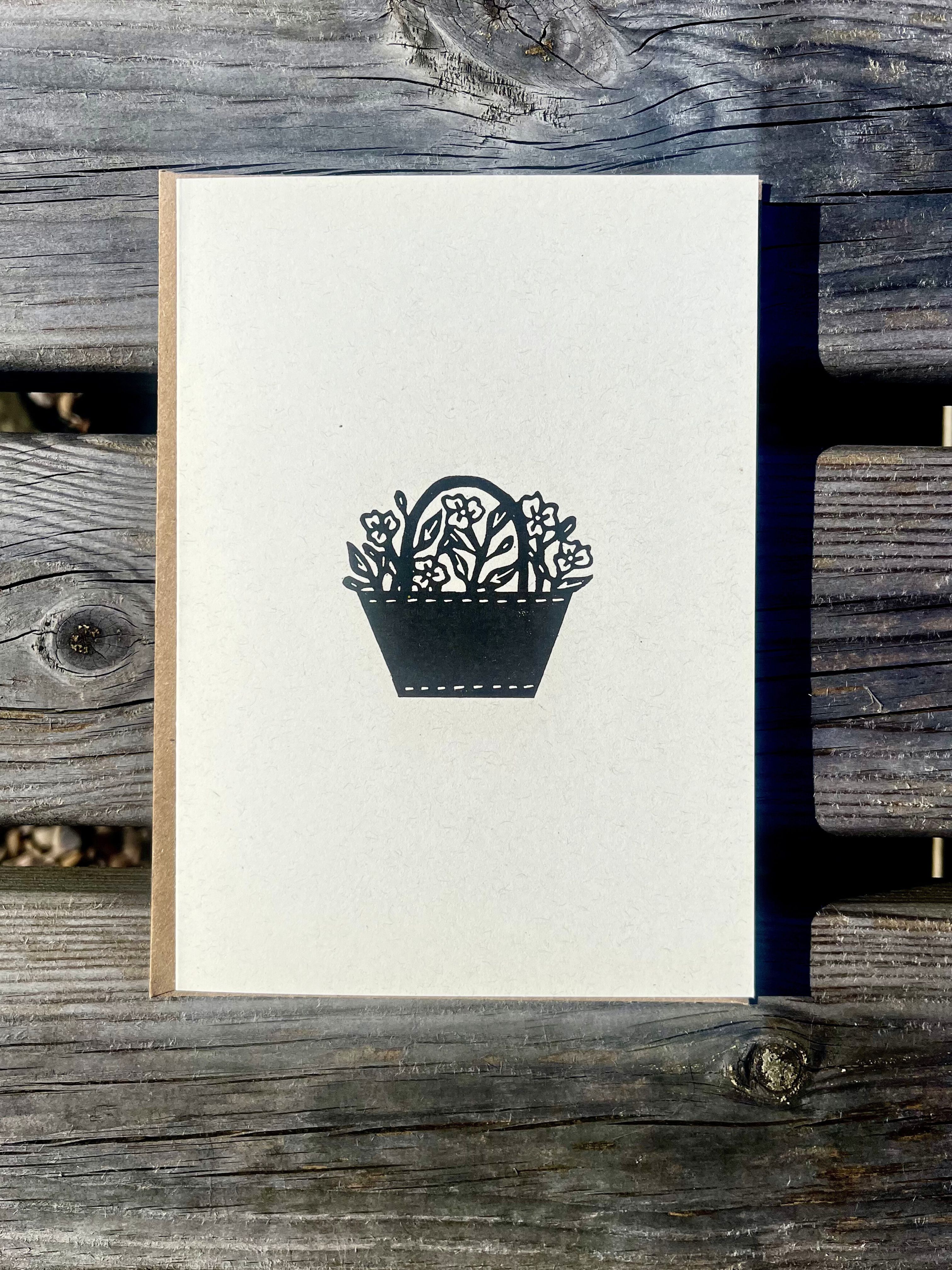 Basket of Flowers Greeting Card - 5"x7"