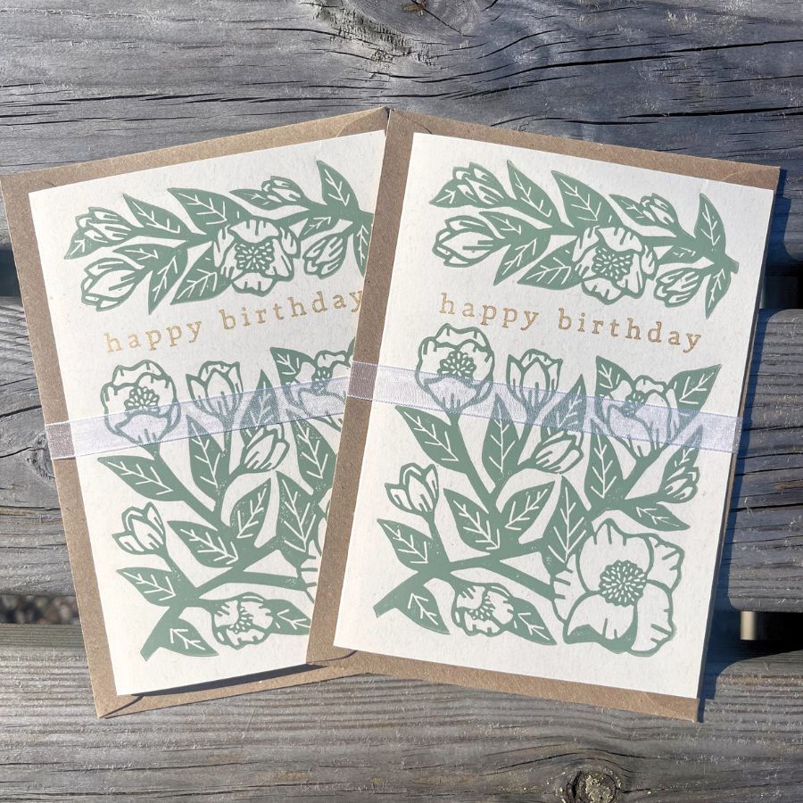 Hellebore Happy Birthday Greeting Card - A6