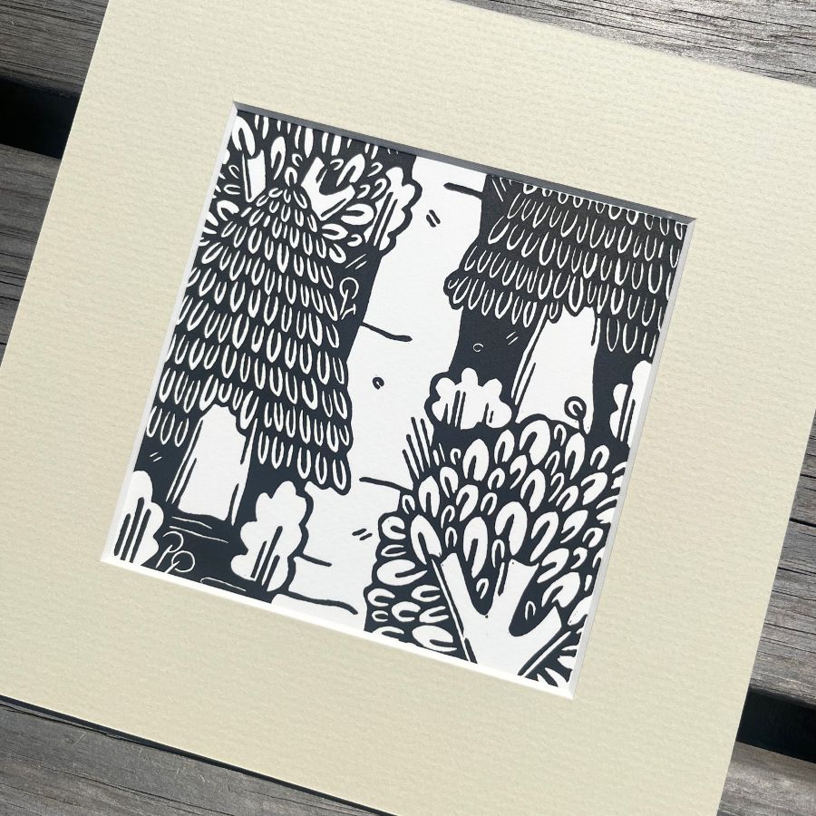 The Woods - Lino Print