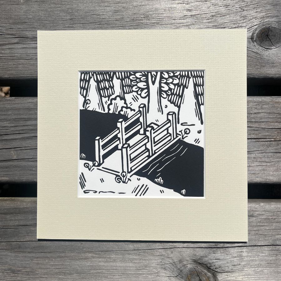 The Stream - Lino Print