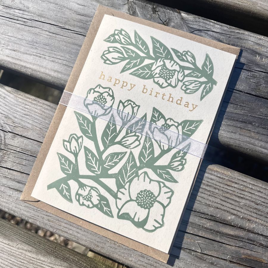 Hellebore Happy Birthday Greeting Card - A6