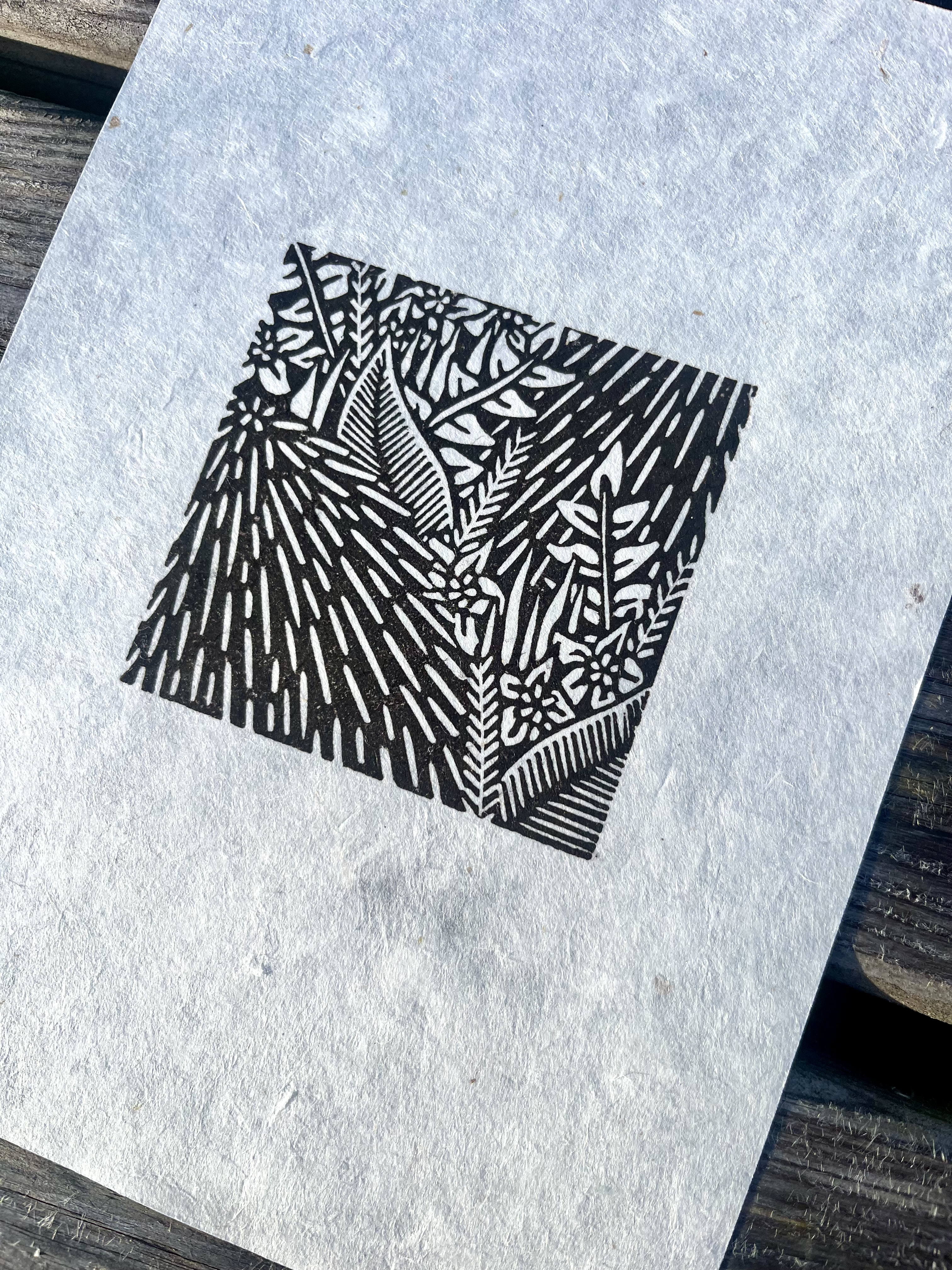 The Garden A5 Lino Print